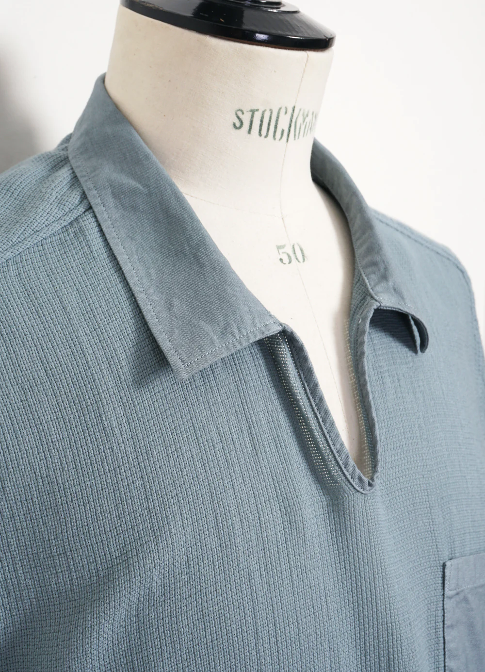 MARIUS | Casual Gauze Pull-on Shirt | Lagoon - Image 5