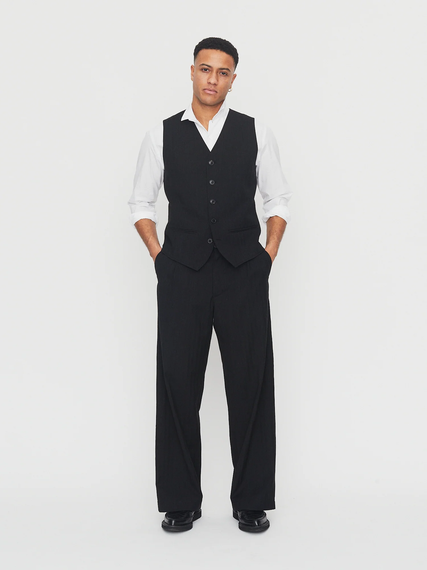 MIKA 30-33-2 | Wide Straight Pleated Trousers | Anthracite - Image 6