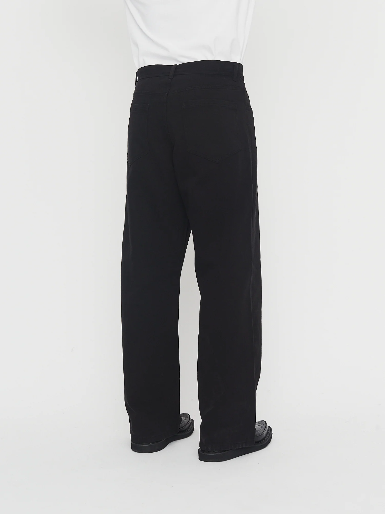 MILAN 30-26-2 | Straight Wide Workwear Trousers | Washed Black - Image 3