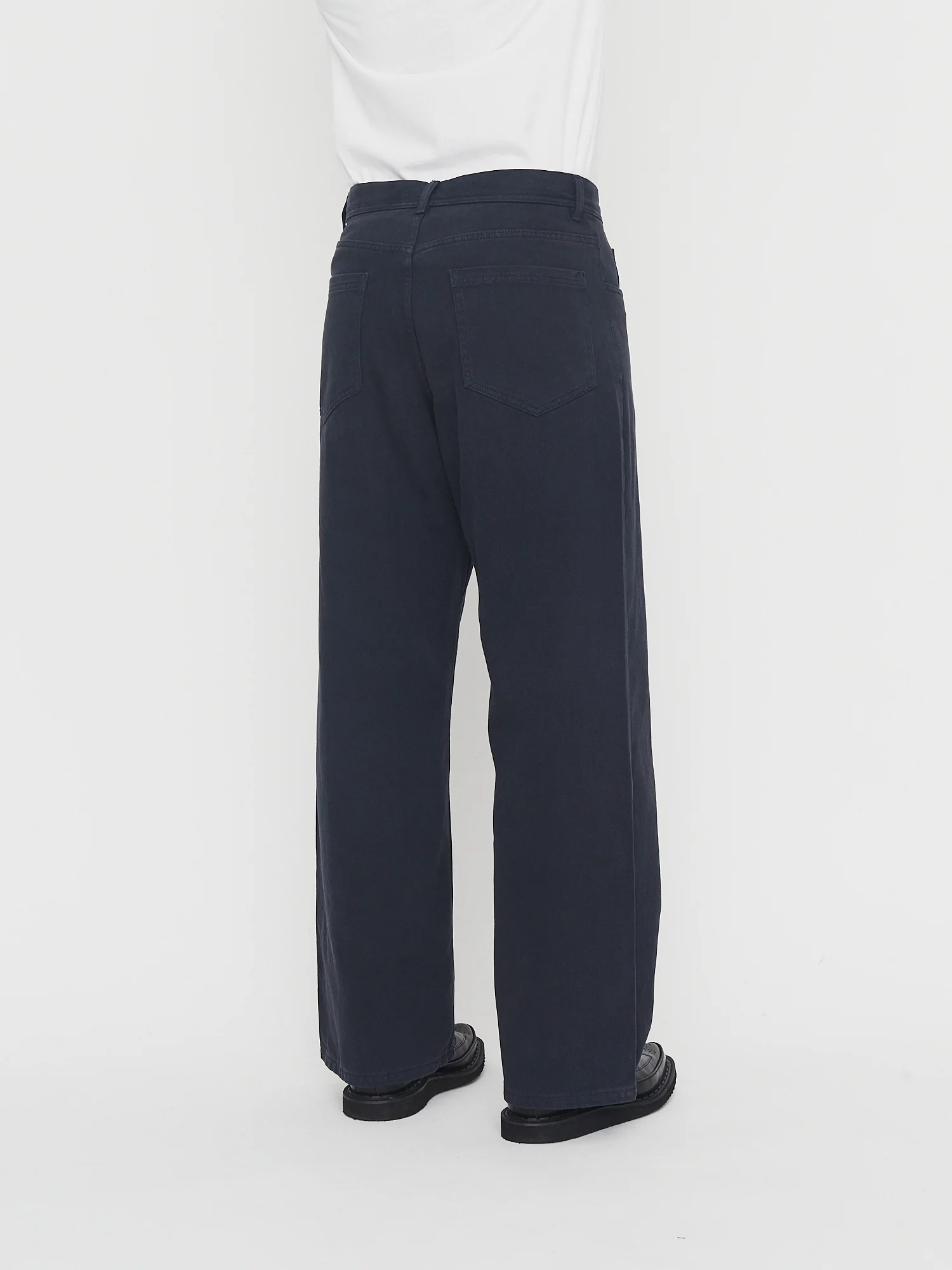 MILAN 30-26-3 | Straight Wide Workwear Trousers | Blue Whale - Image 3