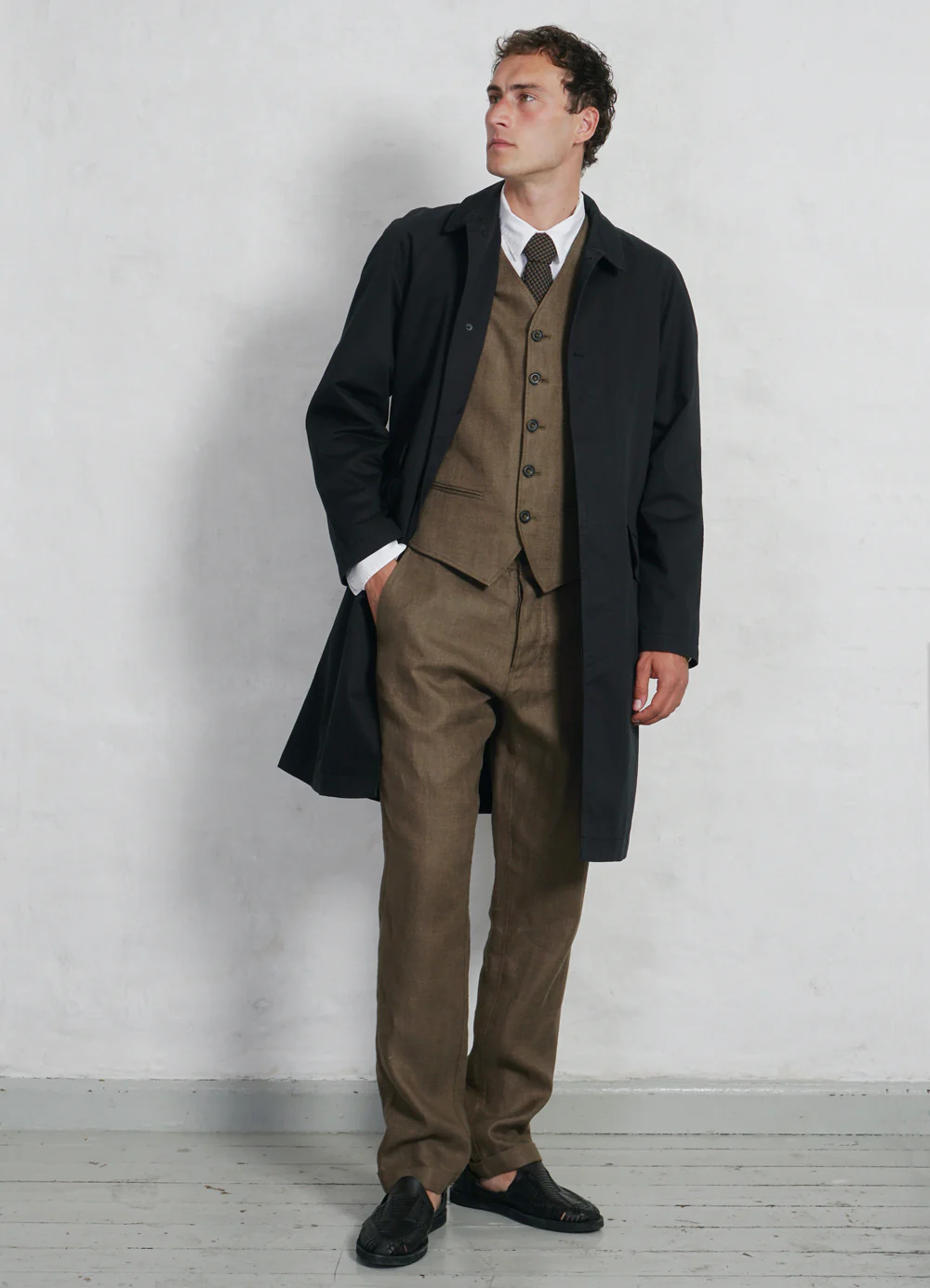 MORTEN | Long Coat | Black Drill - Image 2