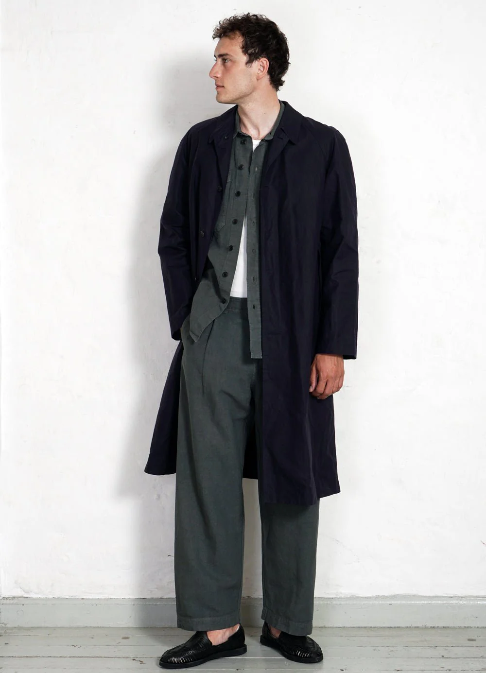 MORTEN | Long Windbreaker Coat | Deep Sea - Image 2