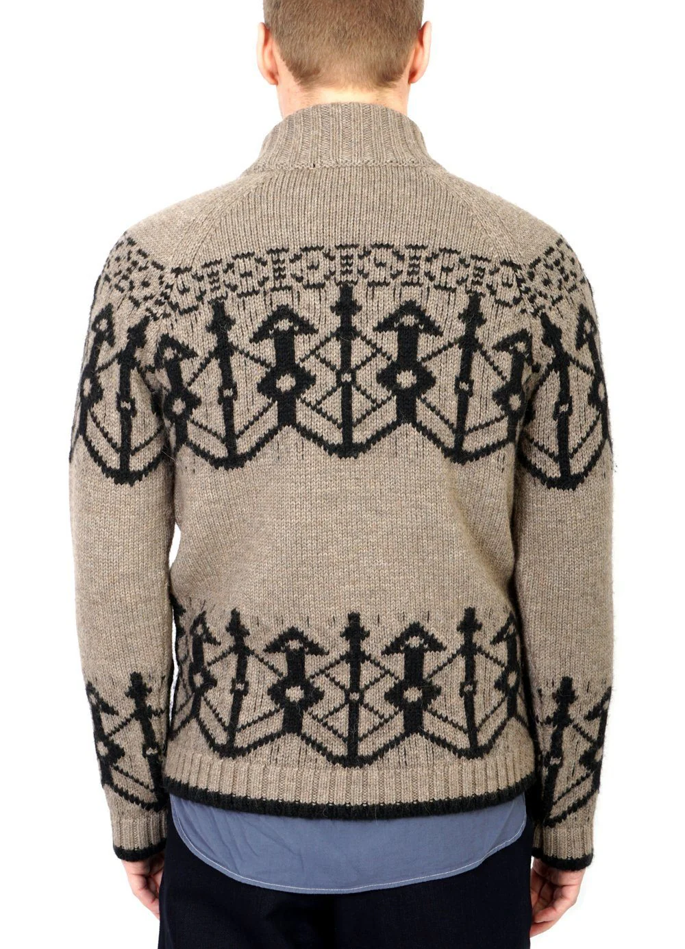 NORMANN | Pattern Knit Sweater | Stone/Coal - Image 3