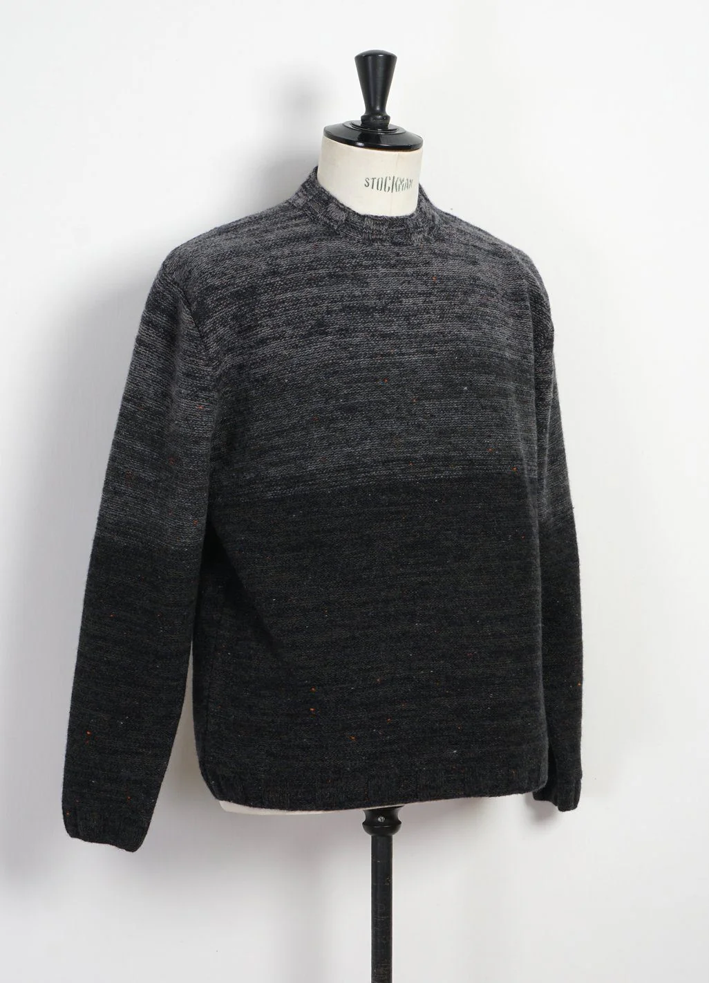OMBRÉ MOCK-NECK | Wool & Cashmere-blend Sweater | Black/Grey - Image 2