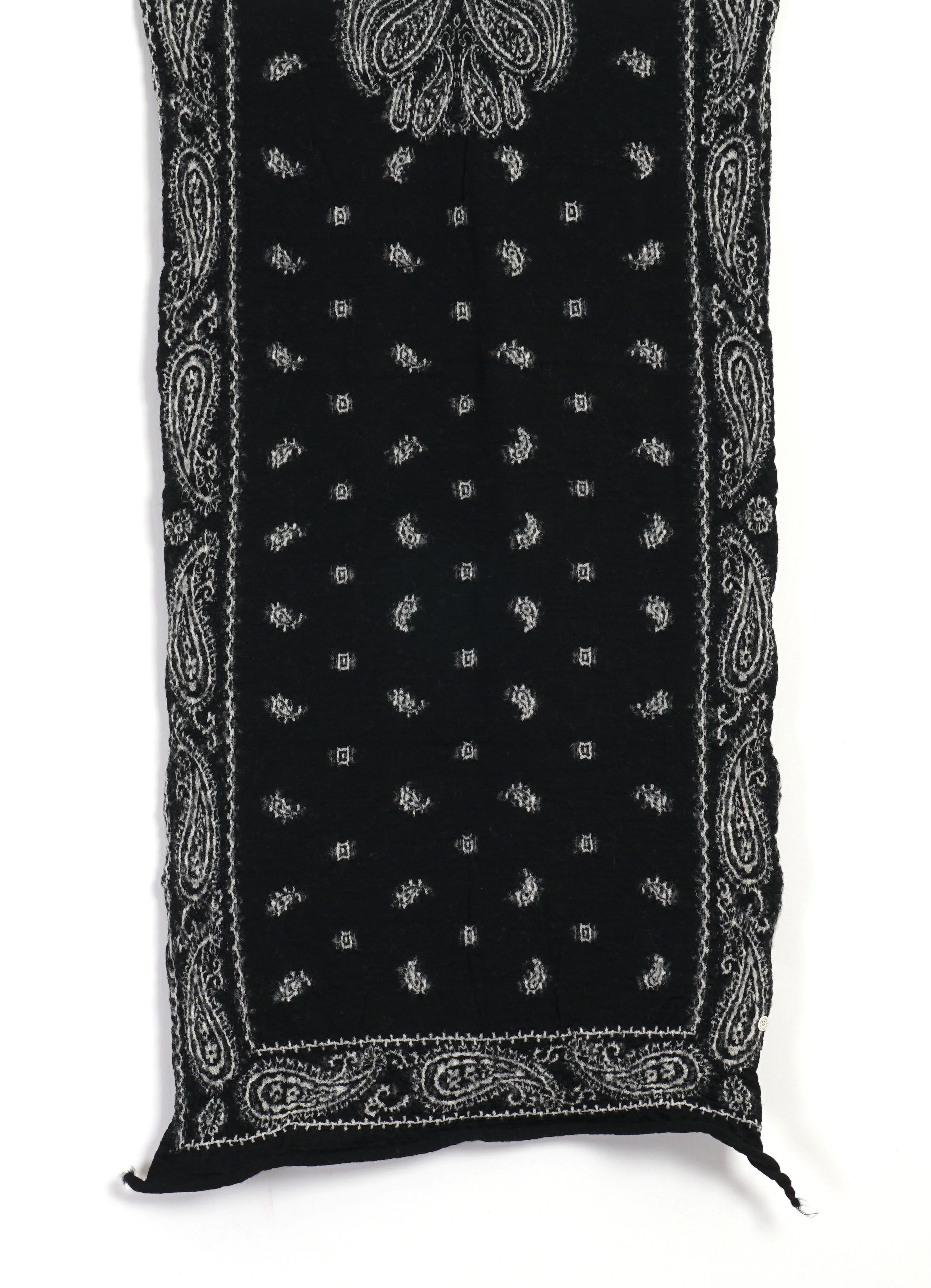 PAISLEY BANDANA | Compressed Wool Scarf | Black - Image 2