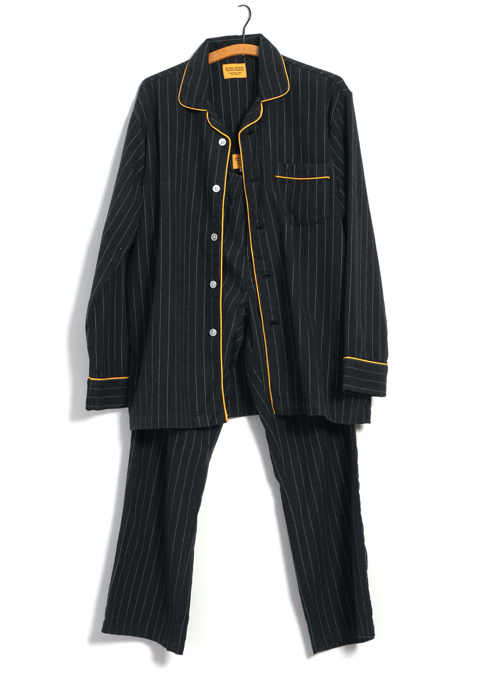 PAJAMA SUIT | Two Ply Oxford Weave | Black Pinstripe - Image 2