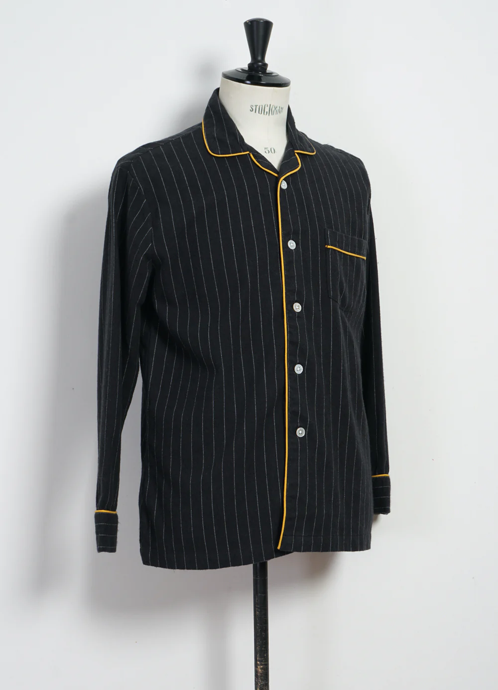 PAJAMA SUIT | Two Ply Oxford Weave | Black Pinstripe - Image 5