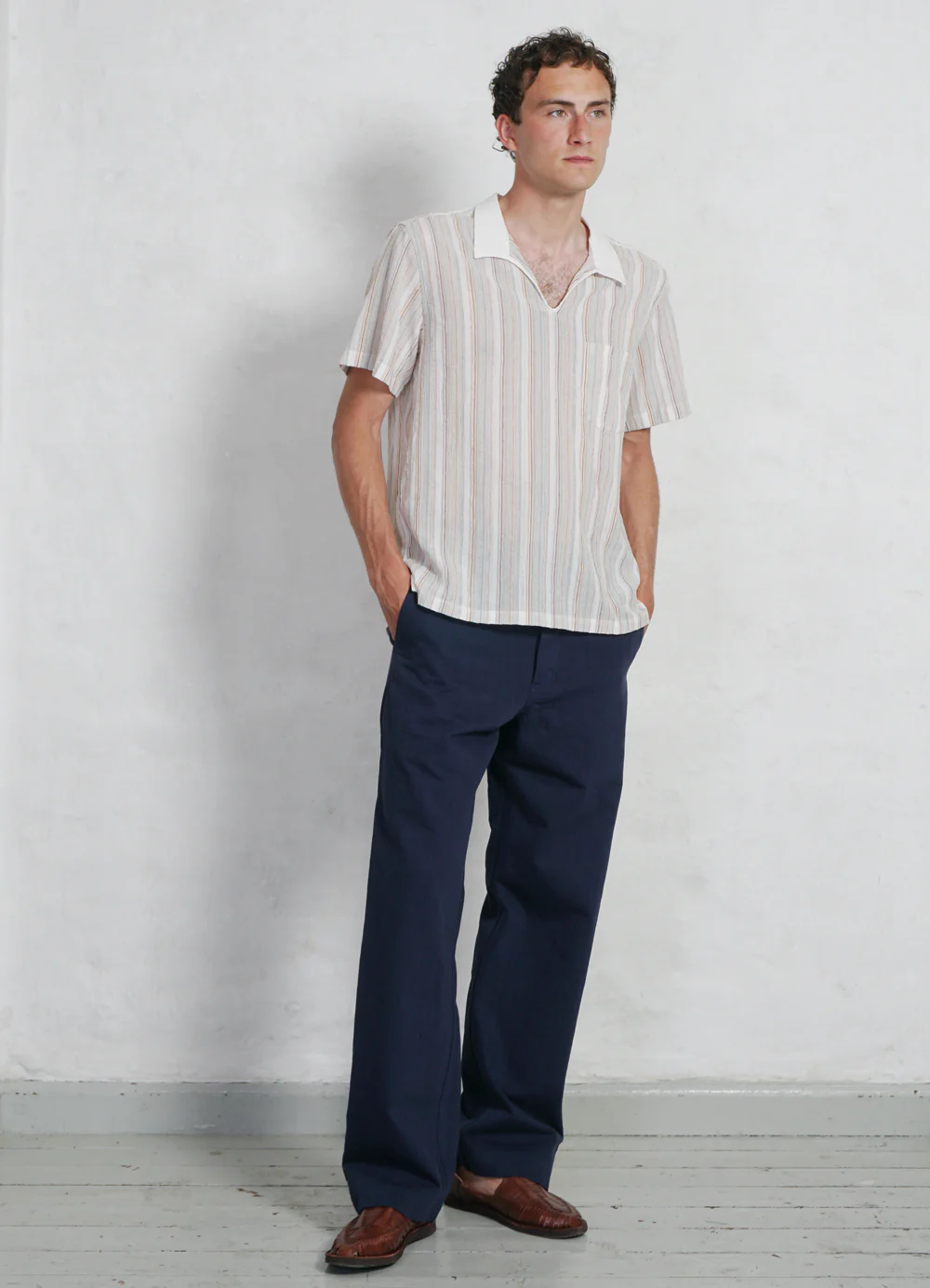 PHILIP | Short Sleeve Pull-On Shirt | Vanilla - Image 6