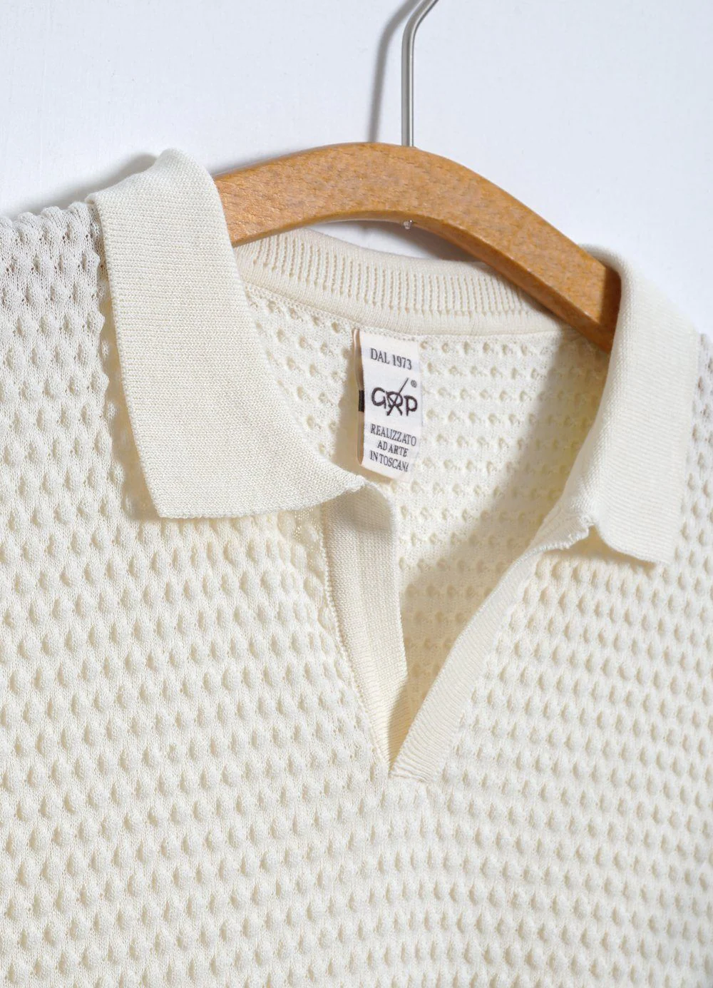 POLO | Short Sleeve Spot Knit Shirt | Ecru - Image 3