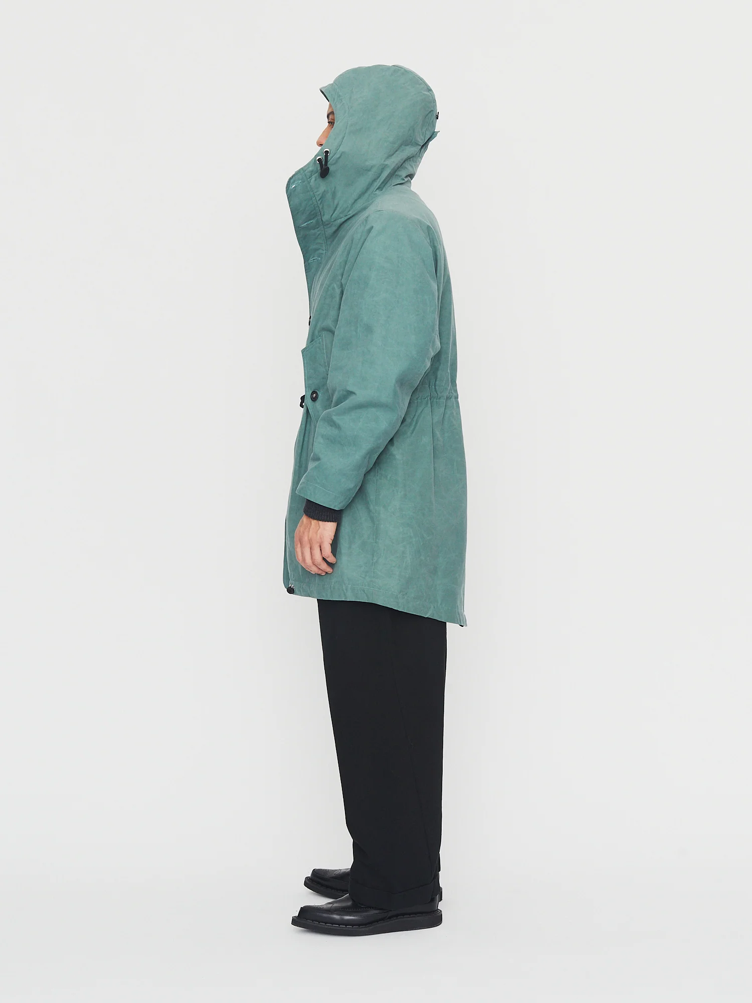 RASMUS 30-68-6 | Waxed Parka With Zipper | Faded Green - Image 3