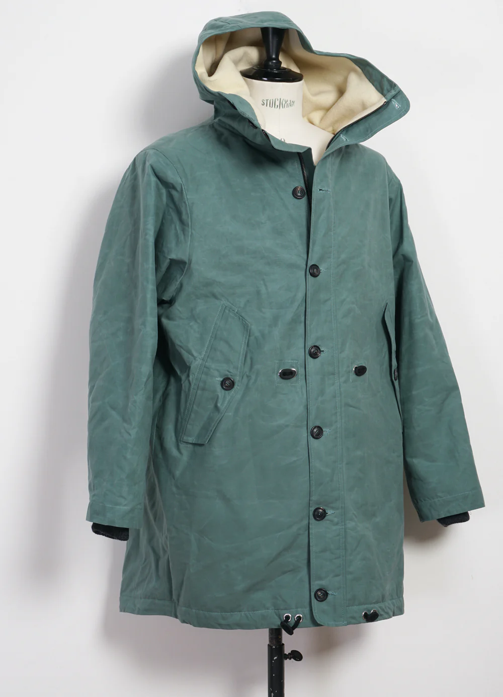 RASMUS 30-68-6 | Waxed Parka With Zipper | Faded Green - Image 6