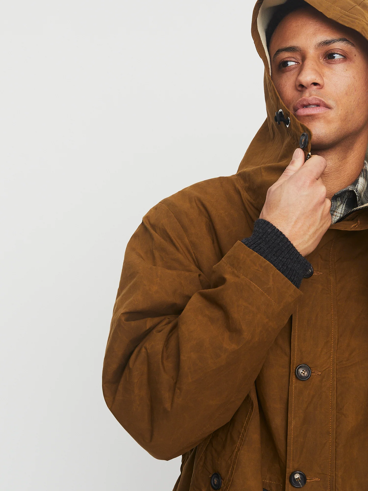 RASMUS 30-68-9 | Waxed Parka With Zipper | Breen - Image 4
