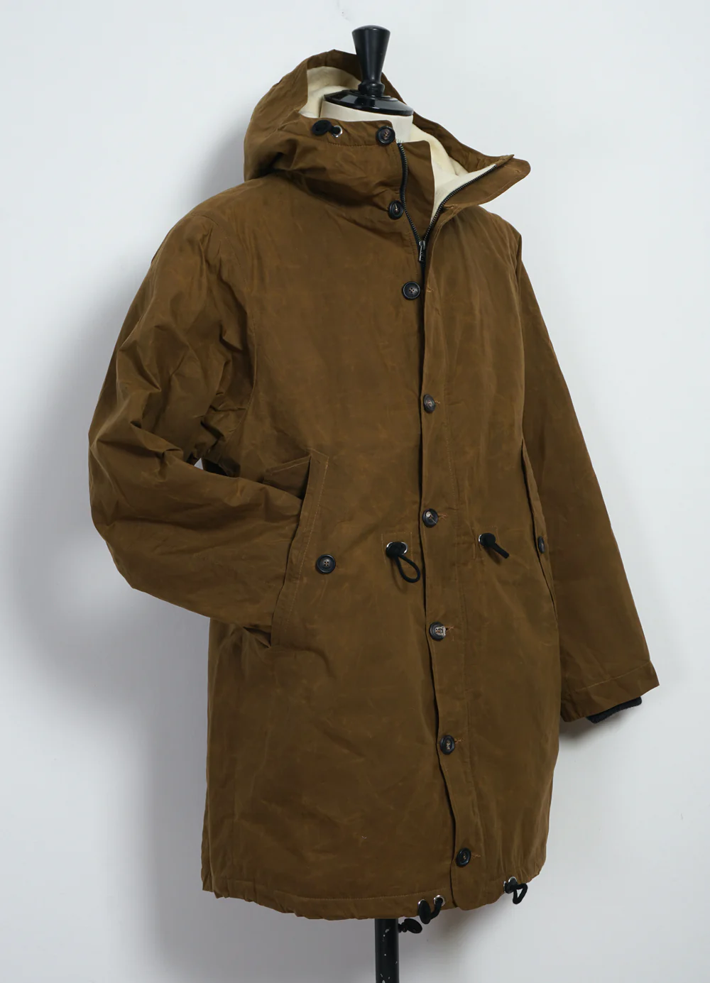 RASMUS 30-68-9 | Waxed Parka With Zipper | Breen - Image 6