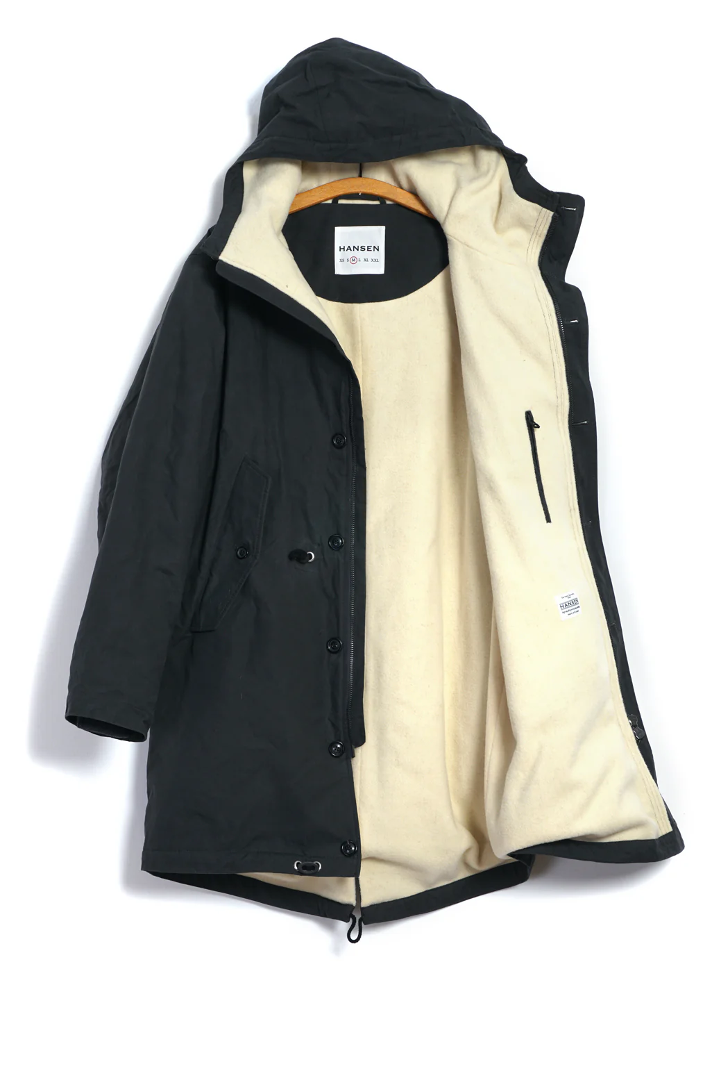 RASMUS | Waxed Parka With Zipper | Charcoal - Image 8