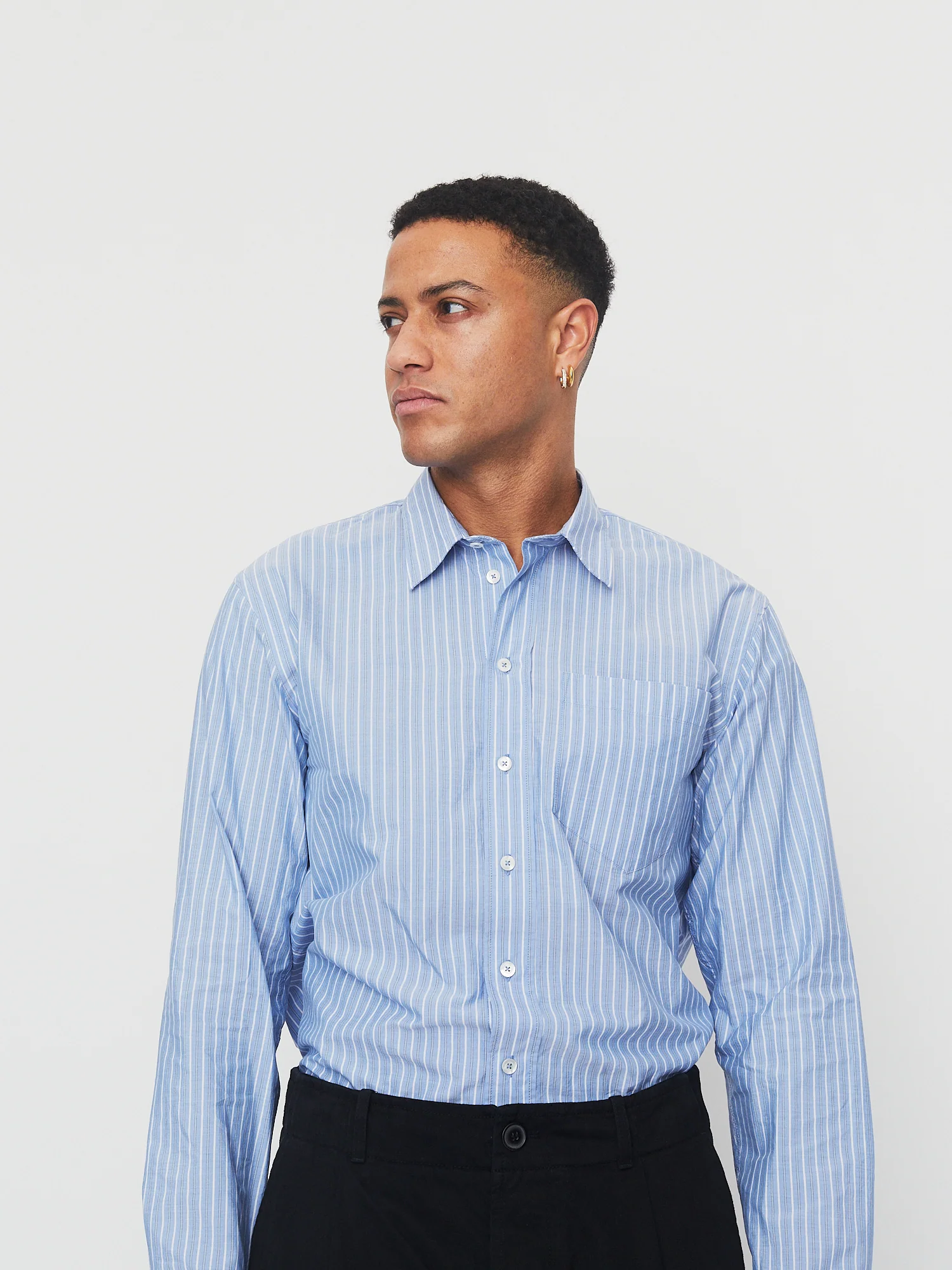 RAYMOND 30-19-3 | Loose Cut Shirt | Blue Stripes - Image 2
