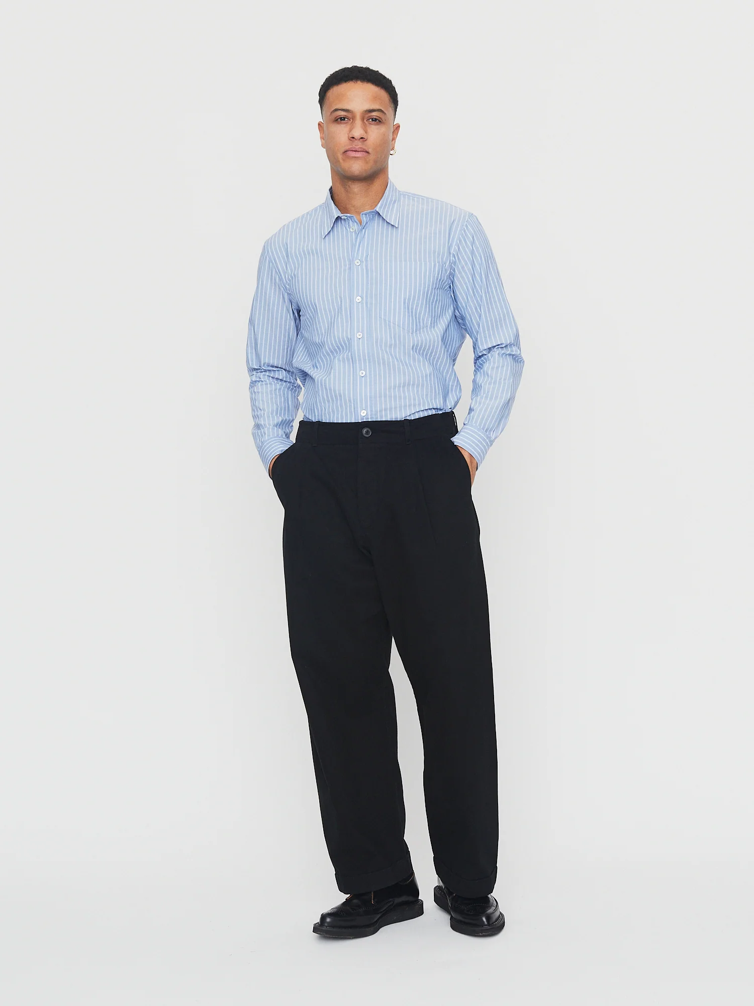 RAYMOND 30-19-3 | Loose Cut Shirt | Blue Stripes - Image 3