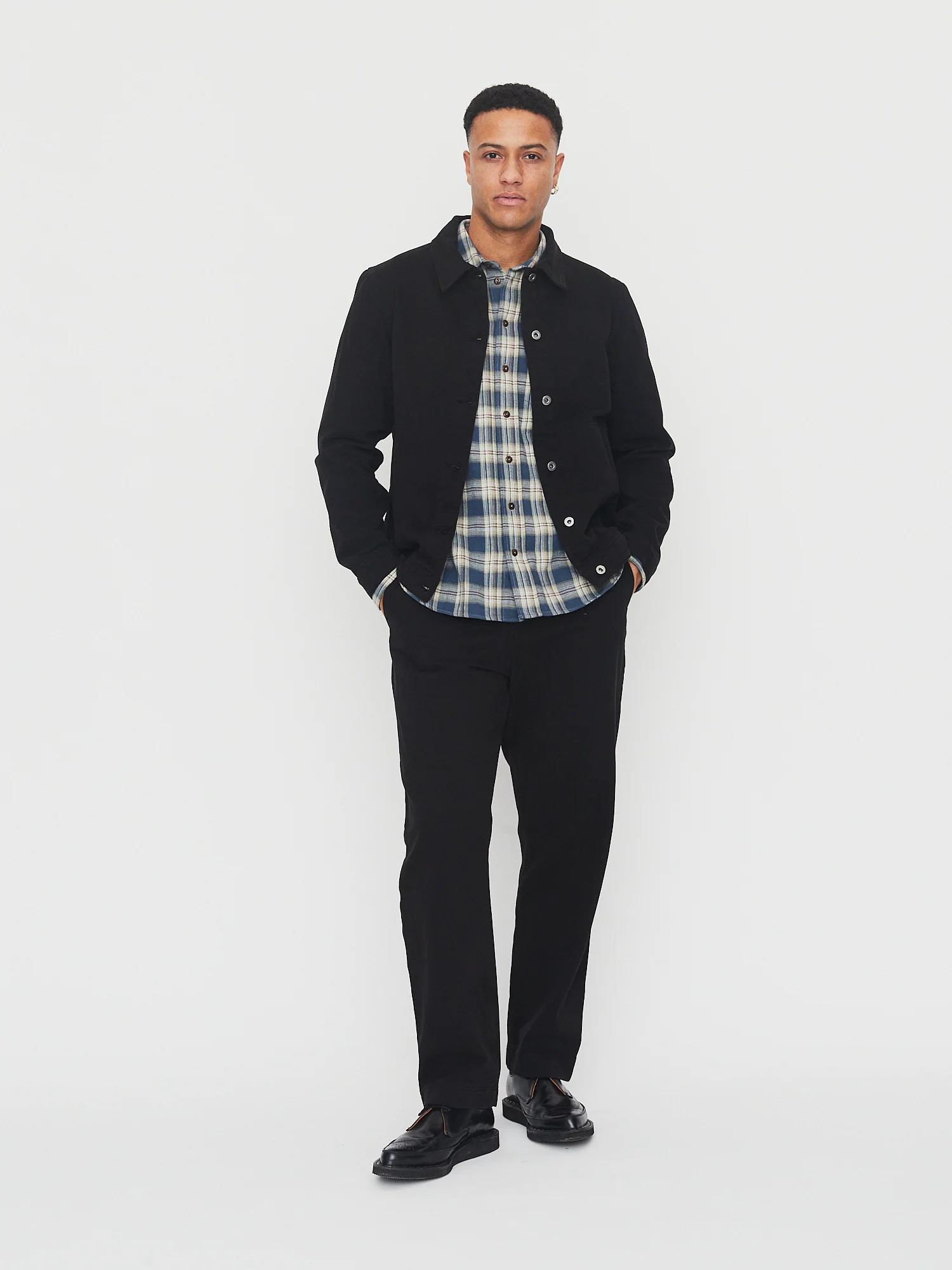 RAYMOND 30-22-3 | Loose Cut Shirt | Blue Checks - Image 3