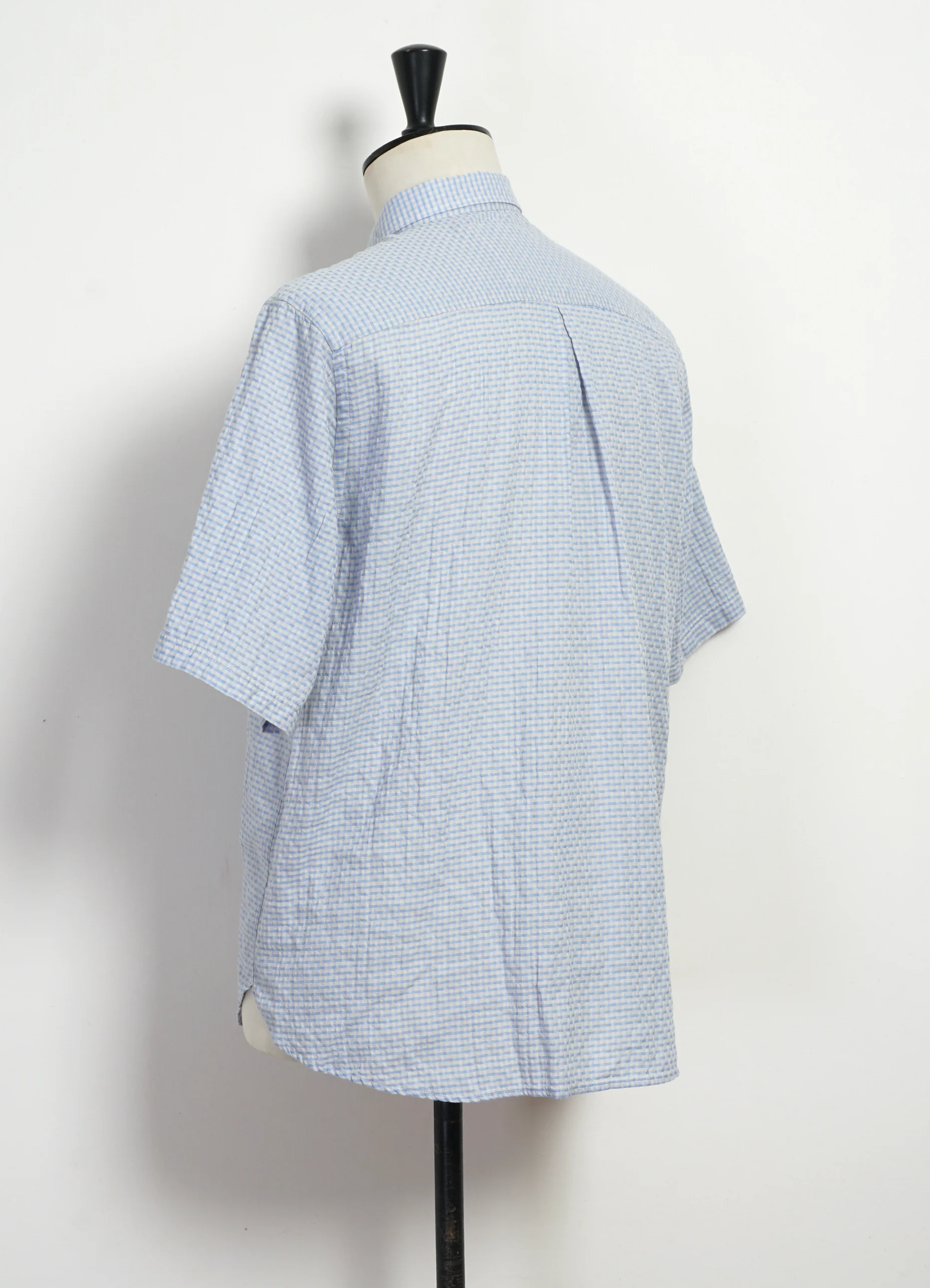 REIDAR 31-34-3 | Loose Fit Short Sleeve Shirt | Broken Blue Checks - Image 4