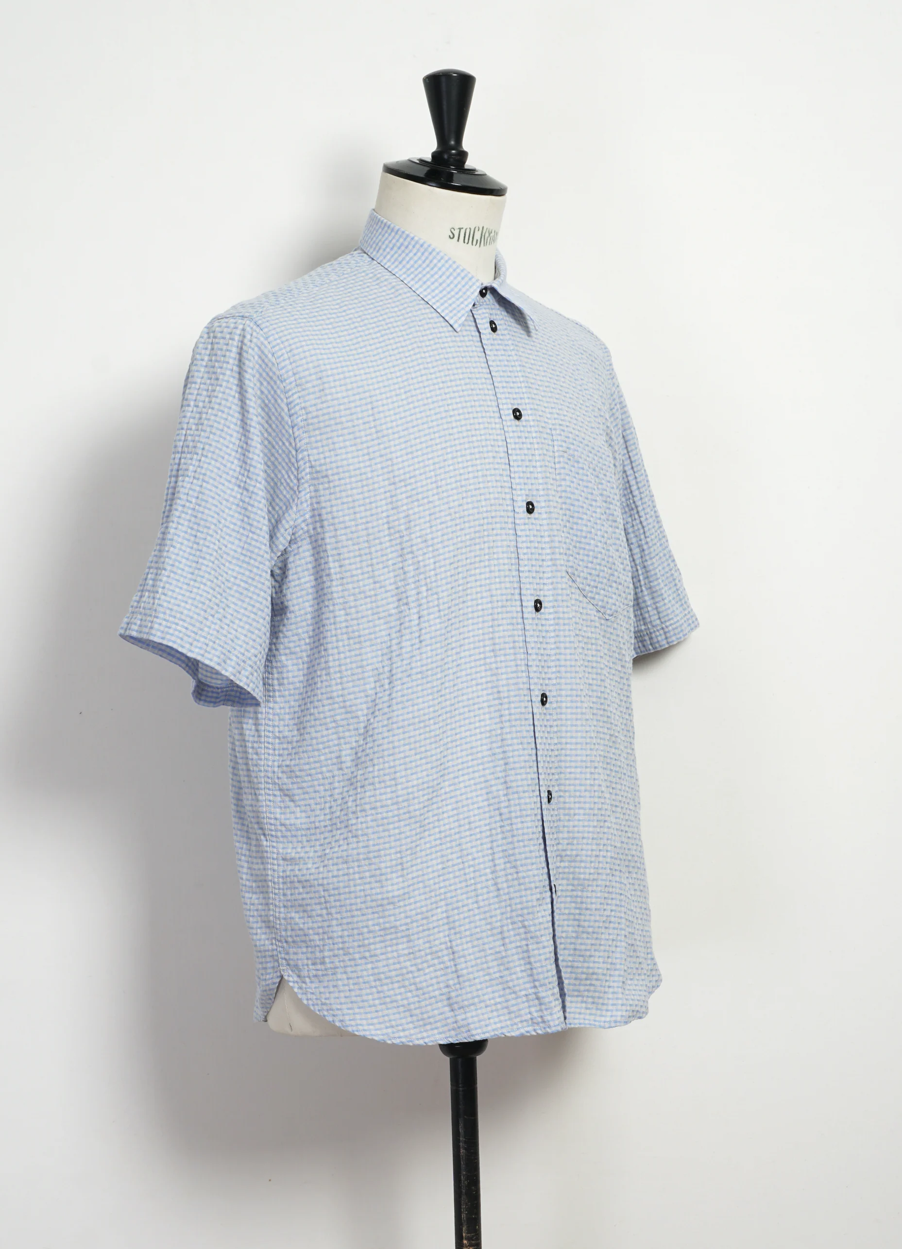 REIDAR 31-34-3 | Loose Fit Short Sleeve Shirt | Broken Blue Checks - Image 5
