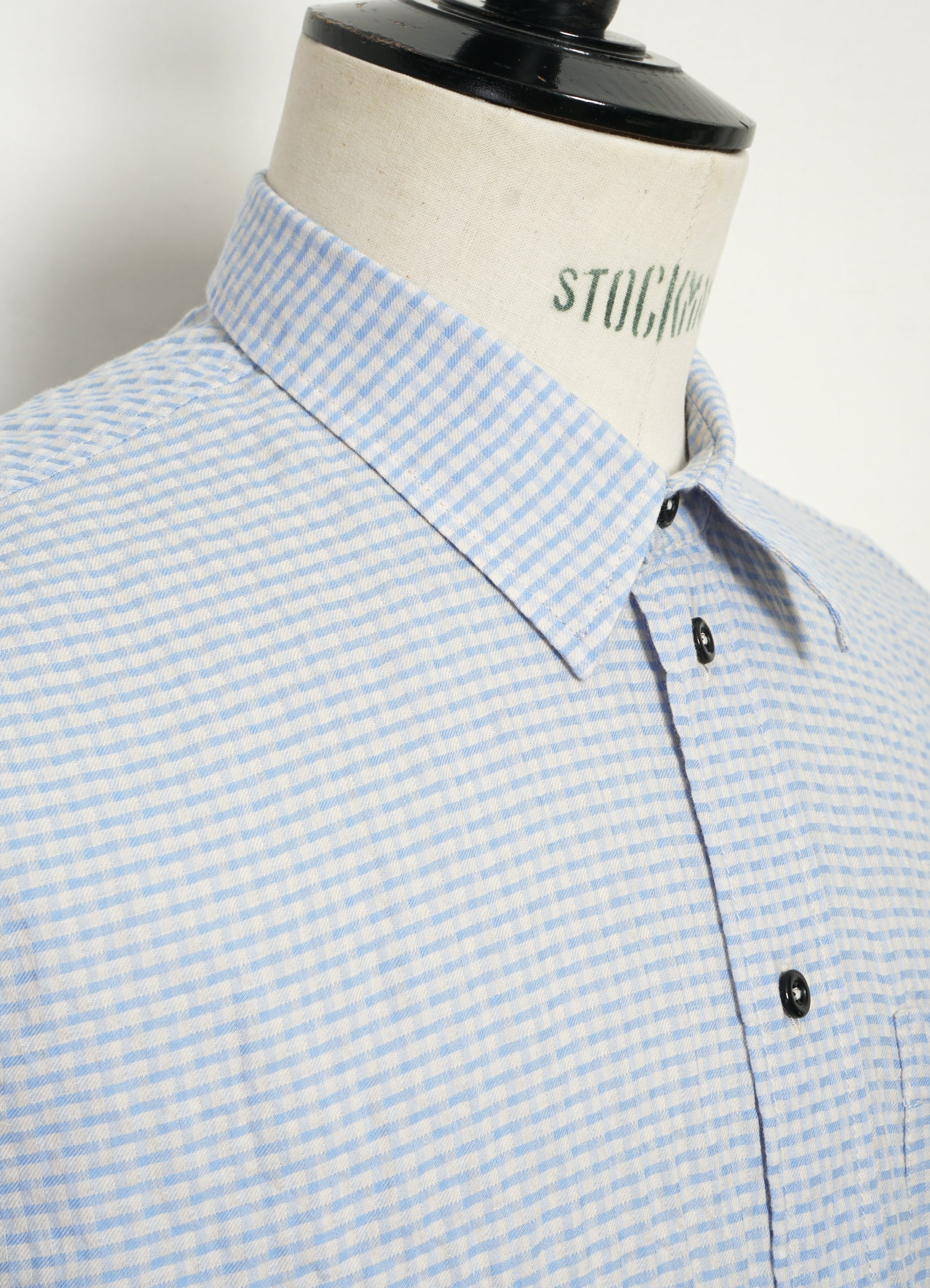 REIDAR 31-34-3 | Loose Fit Short Sleeve Shirt | Broken Blue Checks - Image 6