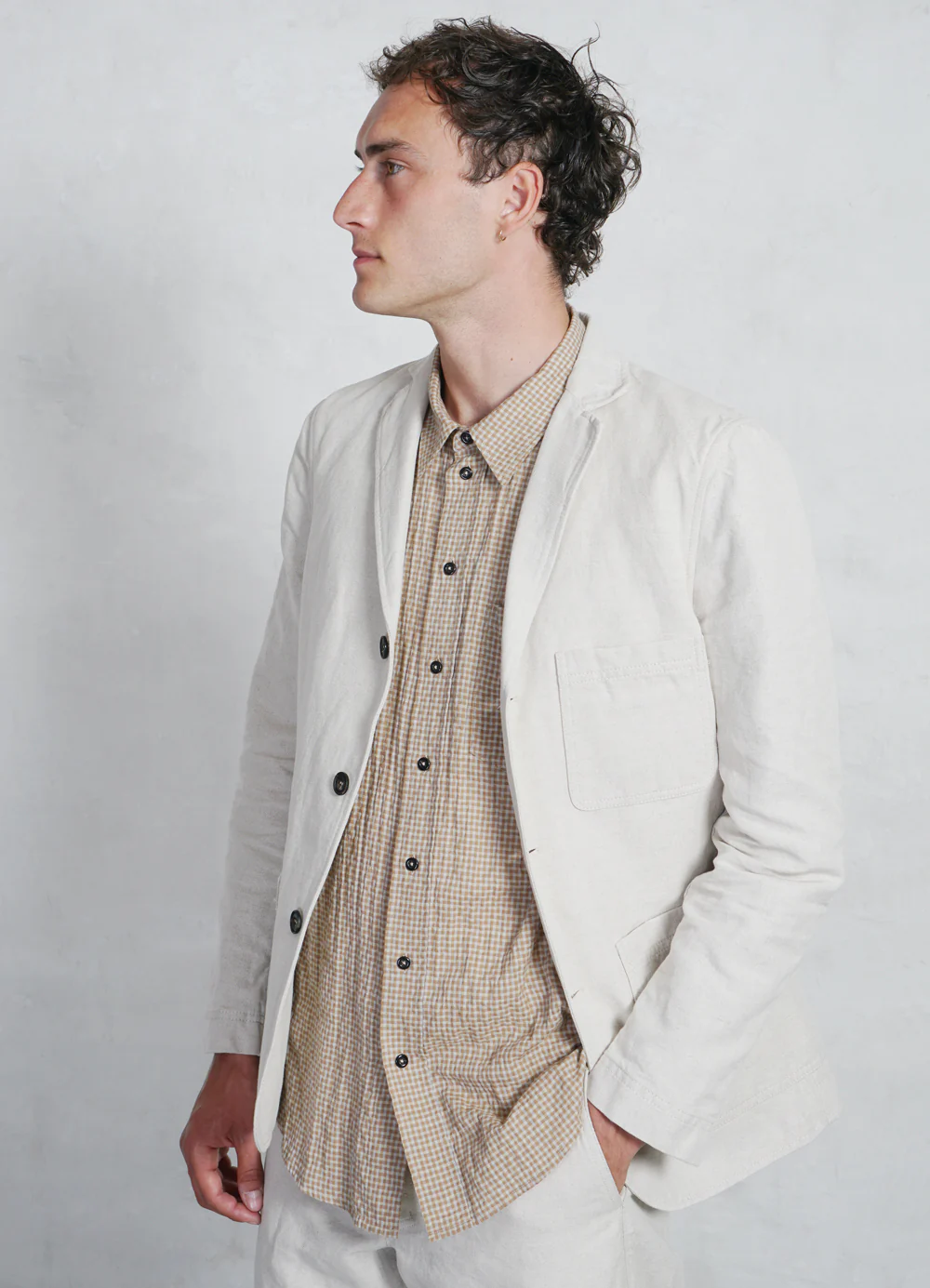 REIDAR | Loose Fit Short Sleeve Shirt | Brown Checks - Image 2