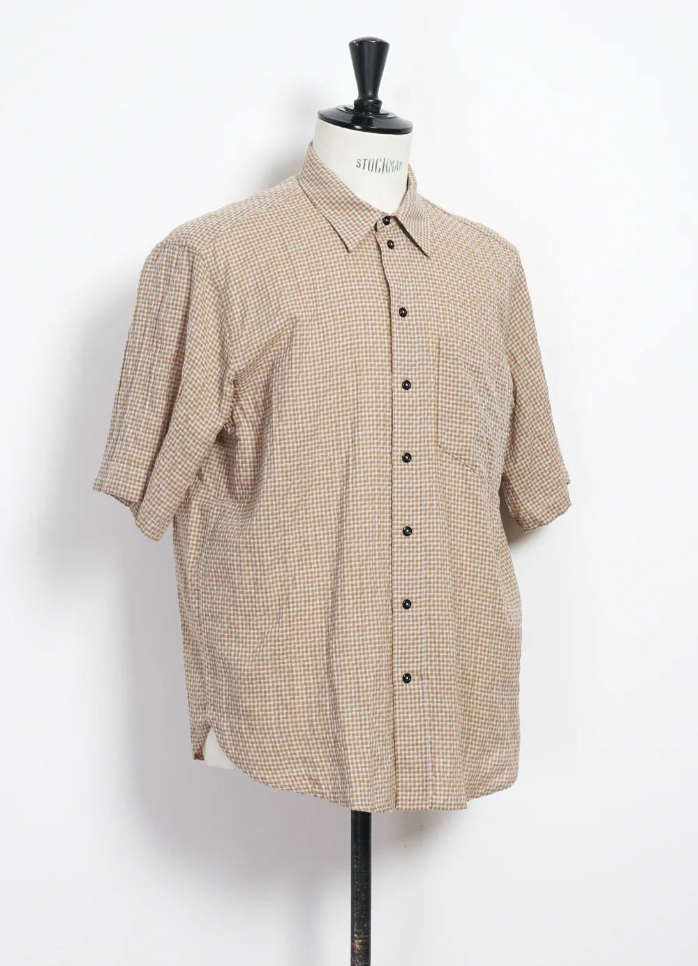 REIDAR | Loose Fit Short Sleeve Shirt | Brown Checks - Image 5