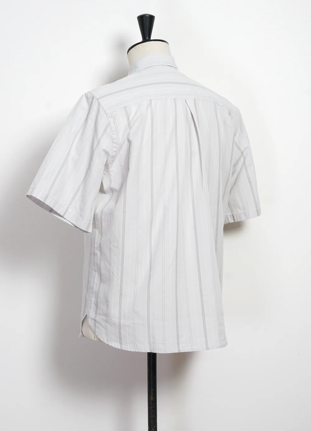 REIDAR | Loose Fit Short Sleeve Shirt | Grey Stripes - Image 5