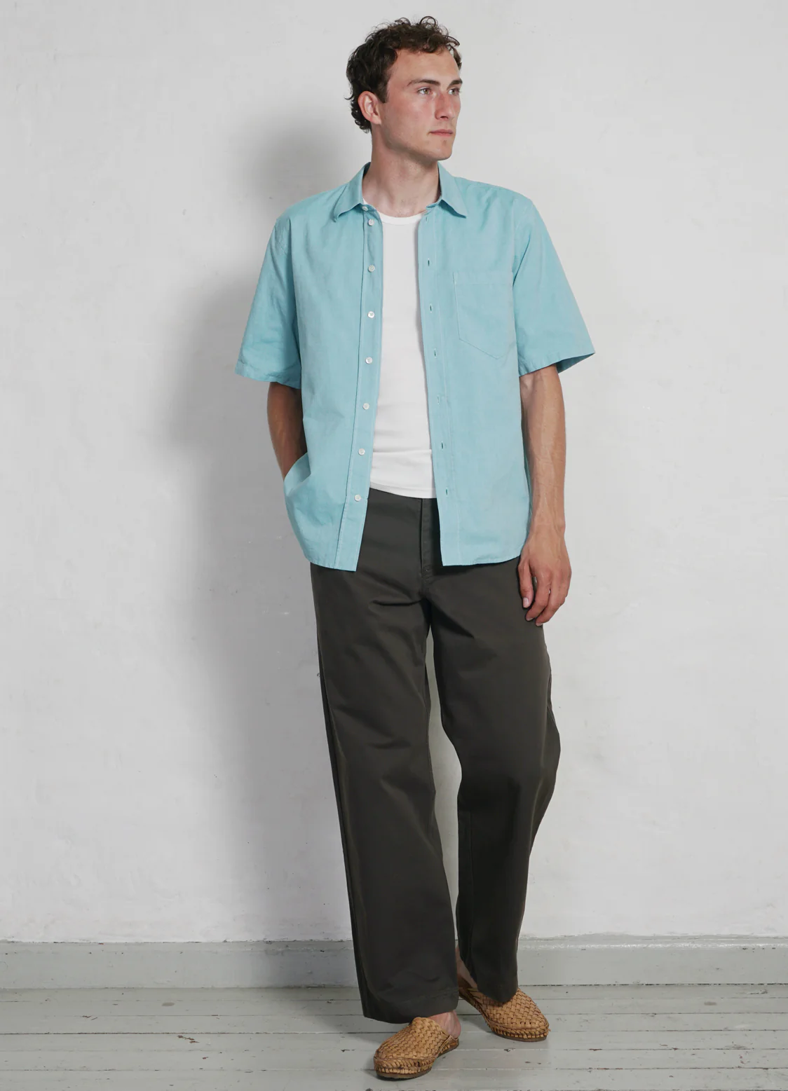 REIDAR | Loose Fit Short Sleeve Shirt | Miami Green - Image 2