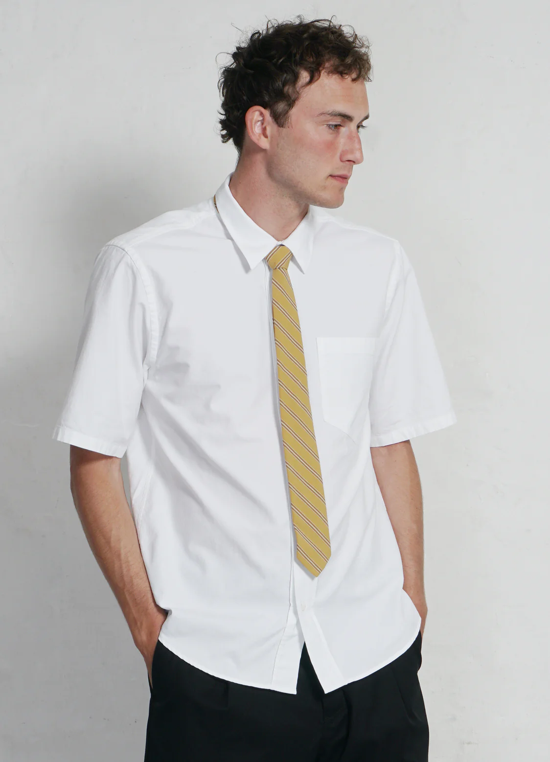 REIDAR | Loose Fit Short Sleeve Shirt | White - Image 4