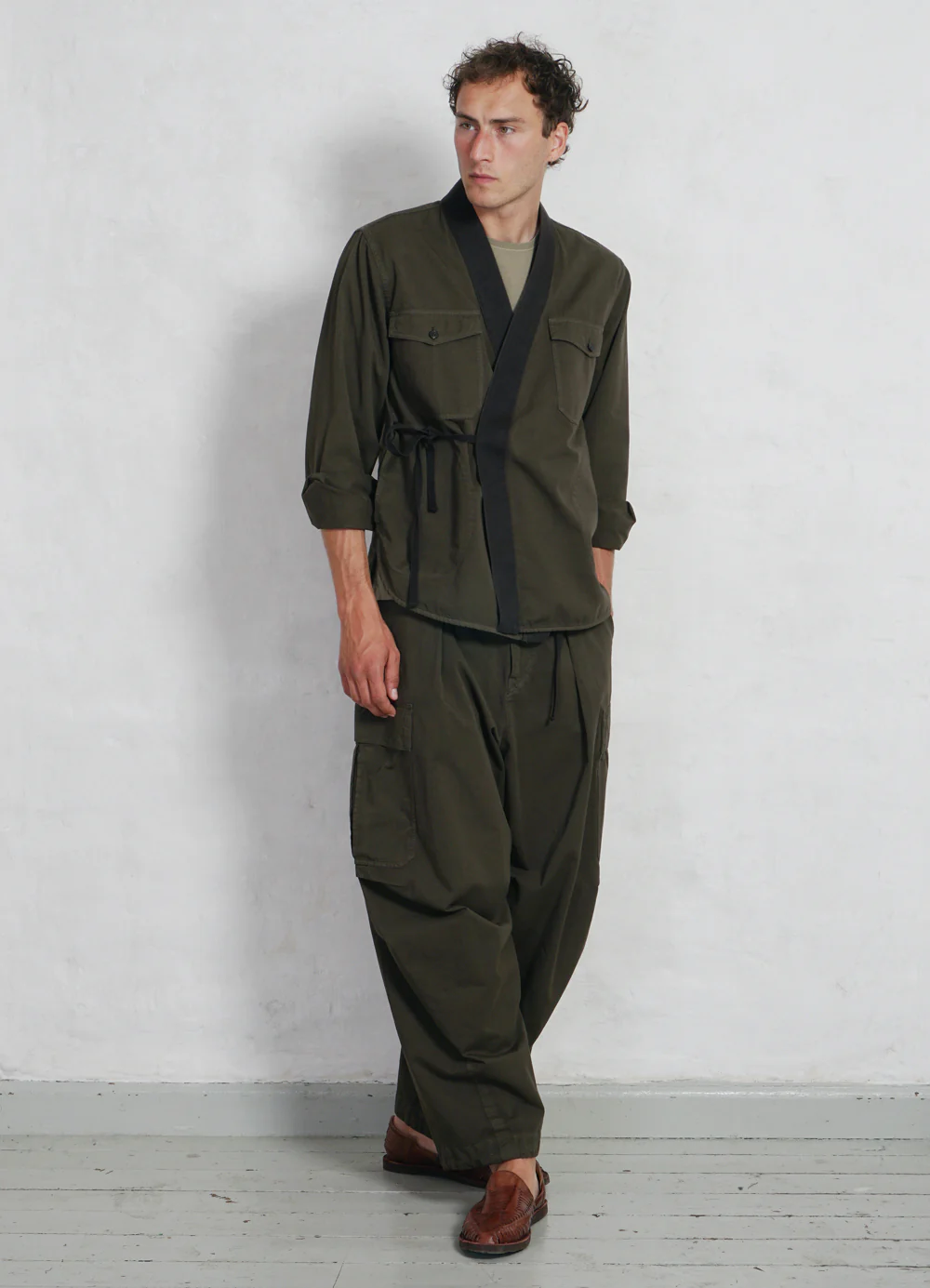 REMY | East & West Shirt Jacket | Olive Drill - Image 2