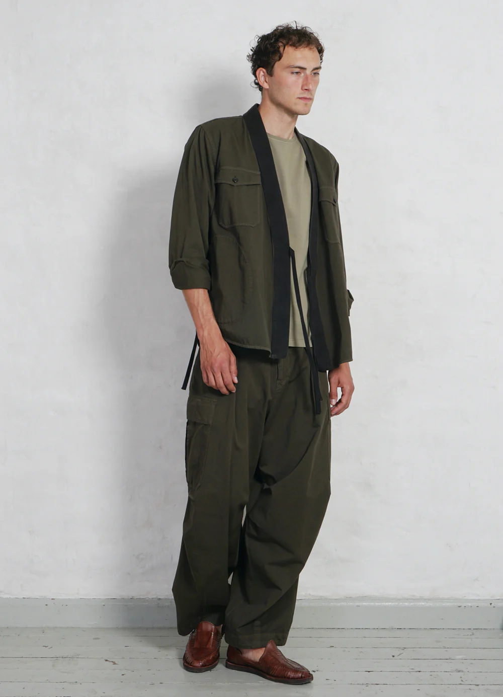 REMY | East & West Shirt Jacket | Olive Drill - Image 3