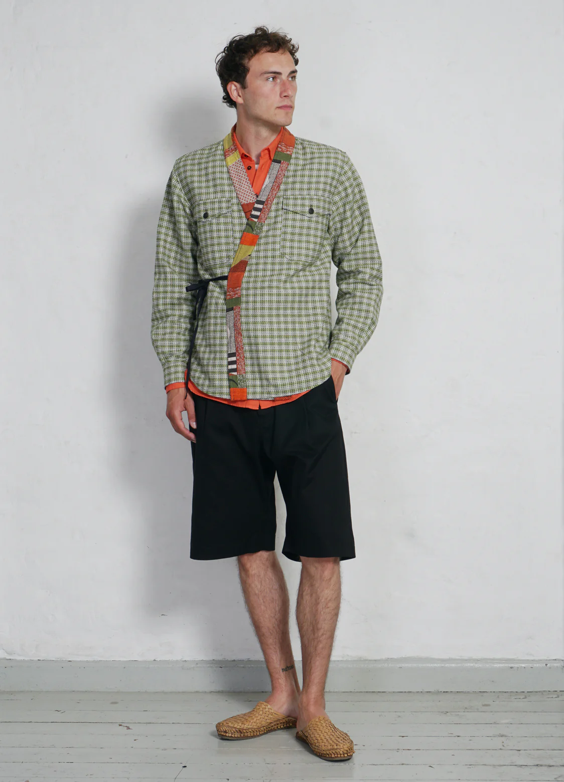 REMY | East & West Shirt Jacket | Sashiko Green+ - Image 2