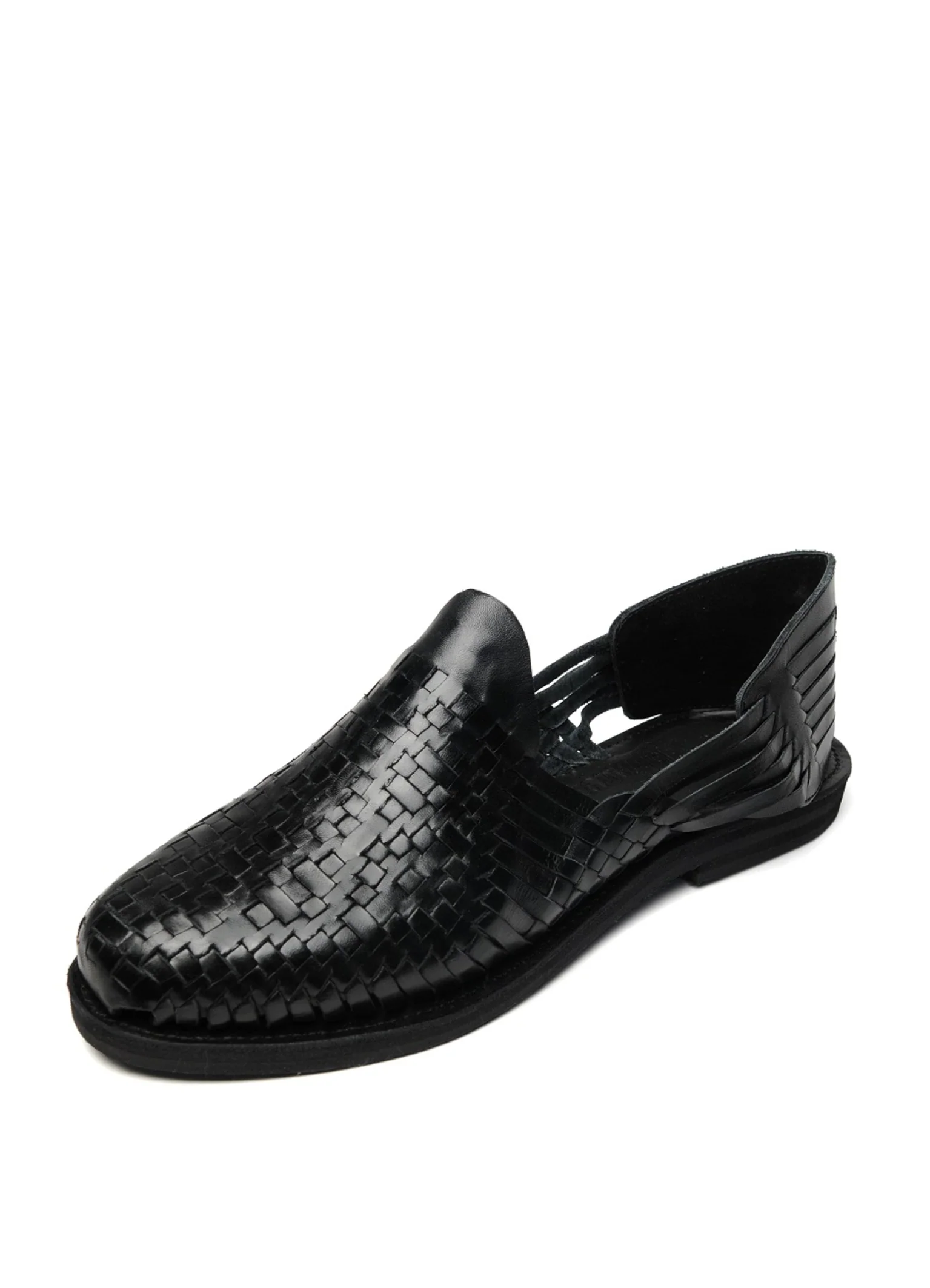 Rio Grande Leather Huarache | Slip on Vegetable Tanned Sandals | Black