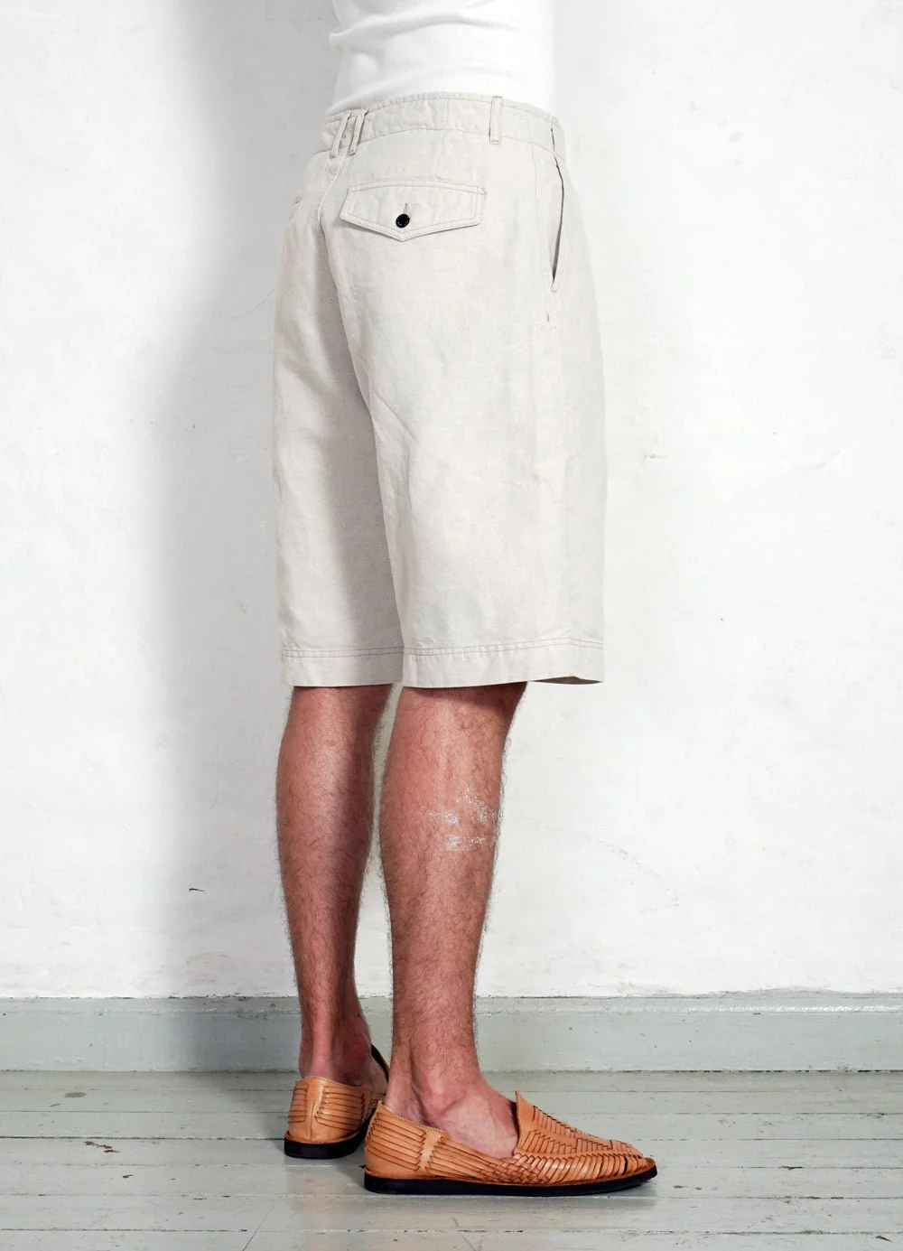 ROBIN | Super Wide Pleated Shorts | Flax Nature - Image 4