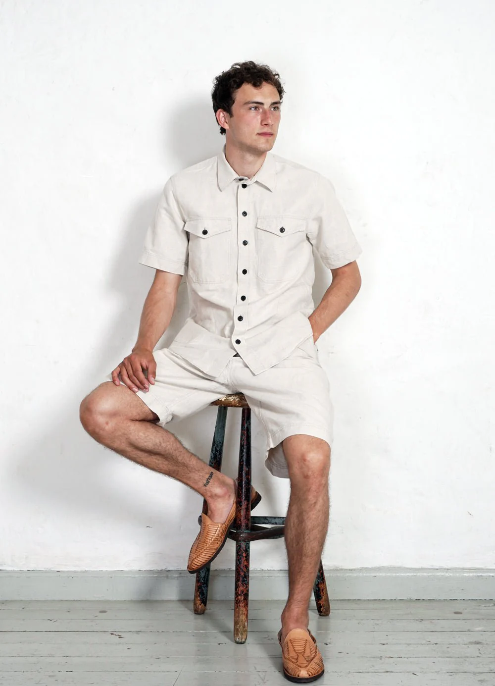 ROBIN | Super Wide Pleated Shorts | Flax Nature - Image 6