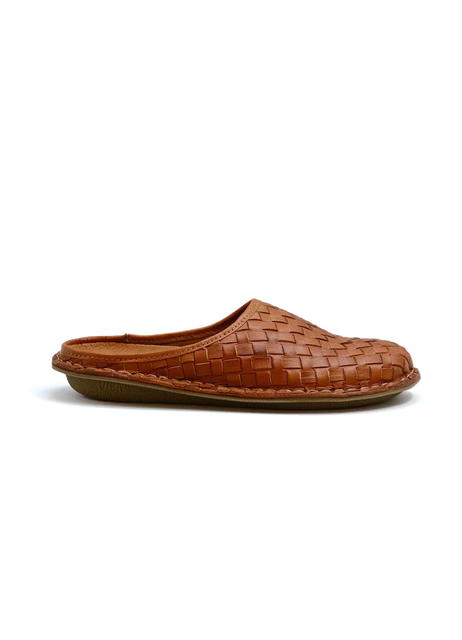 ROMA | Woven Leather Slipper | Cognac Brown - Image 2