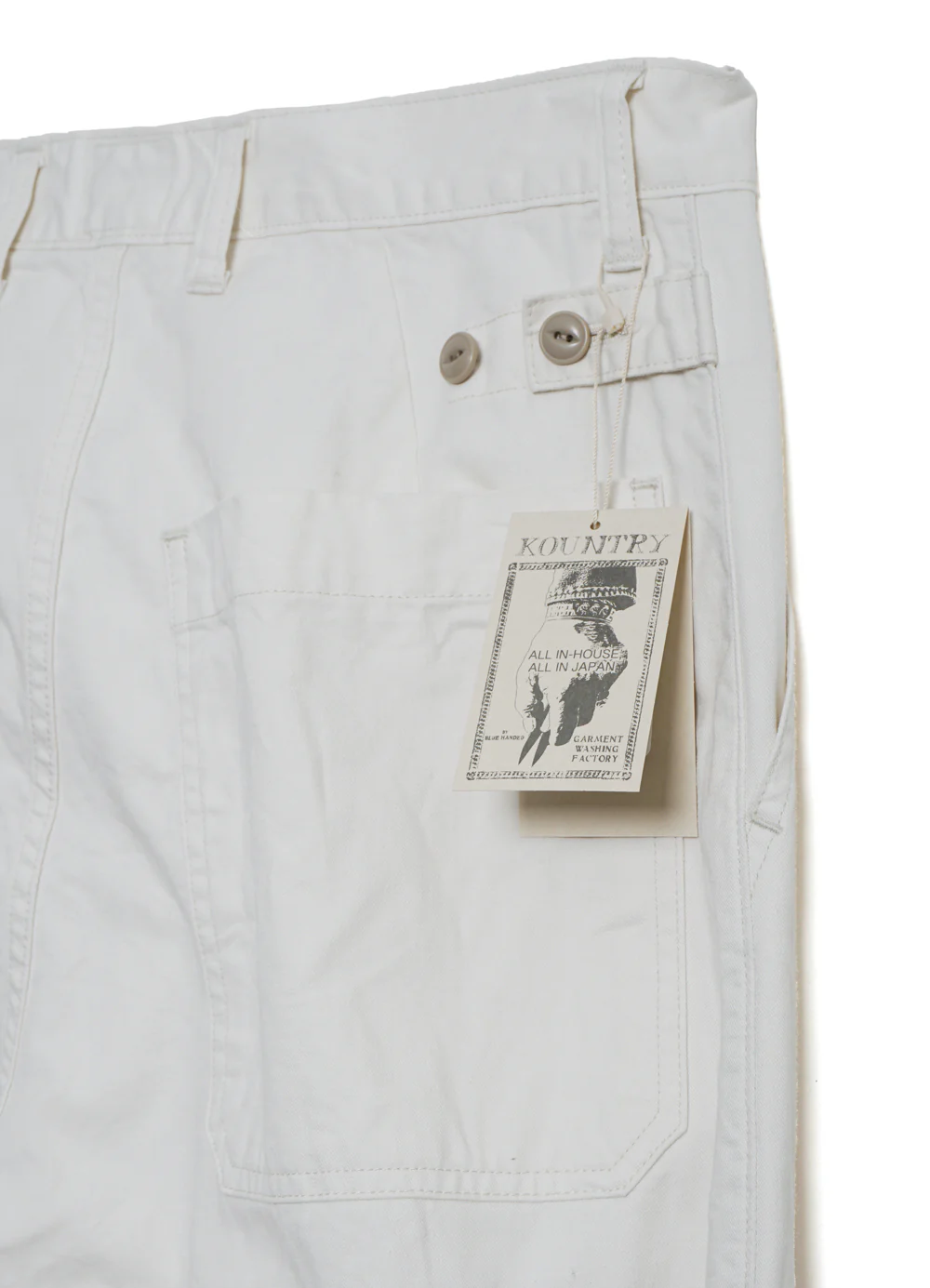 RUSHWEEK REMAKE | Rough-face Twill Fatigue Pants | Natural - Image 3
