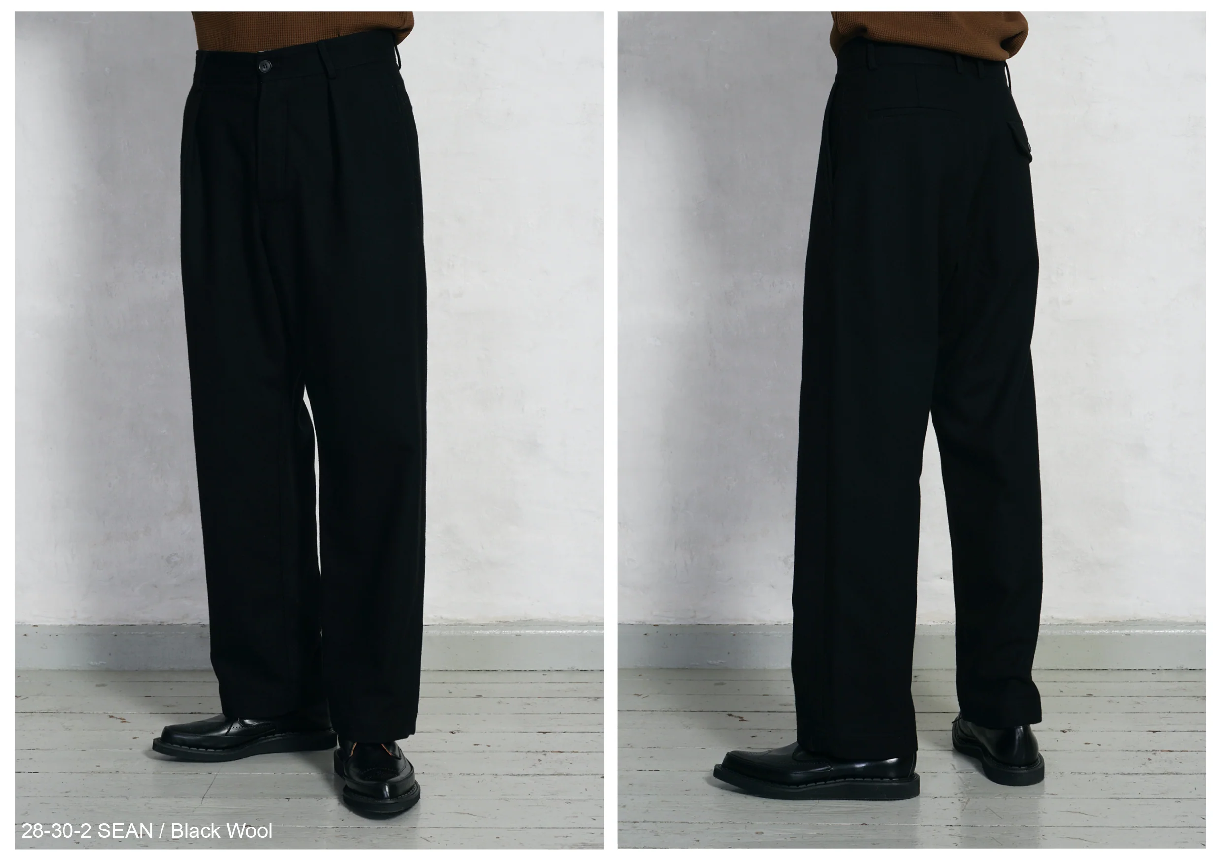 SEAN 28-30-2 | High Waist Trousers | Black Wool - Image 5