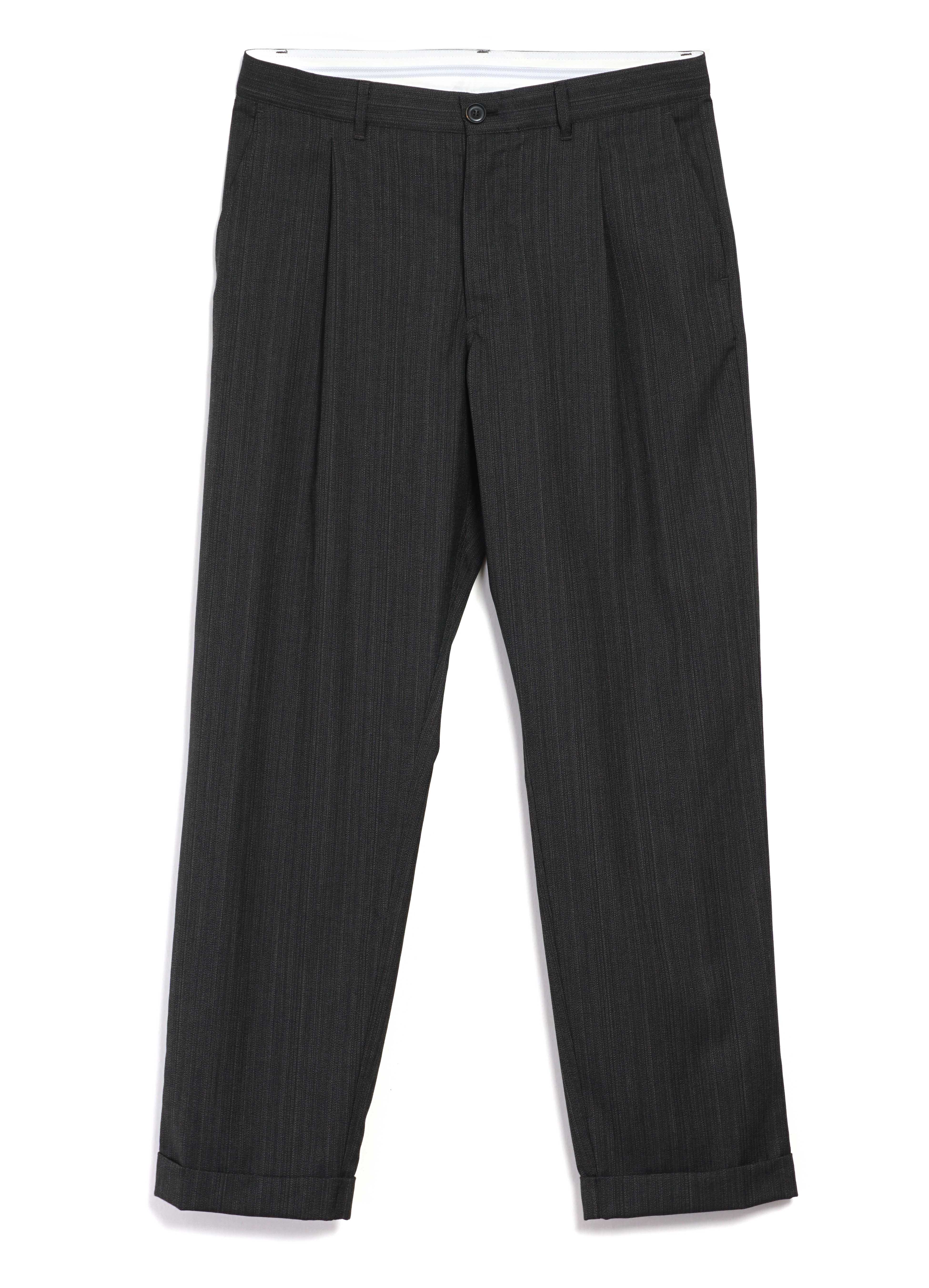 SUNE 28-37-7 | Classic Pleated Trousers | Brown Grey