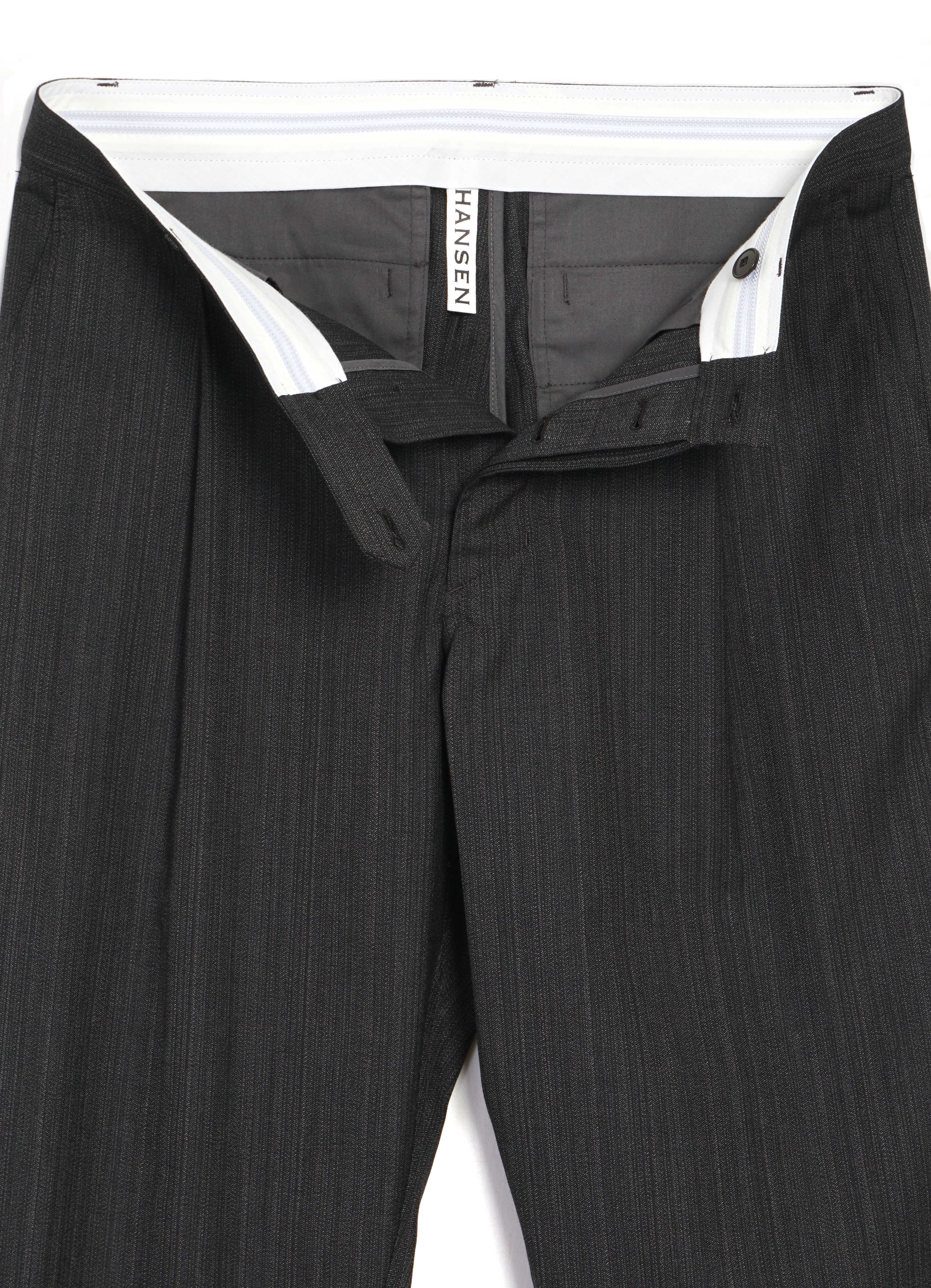 SUNE 28-37-7 | Classic Pleated Trousers | Brown Grey - Image 2