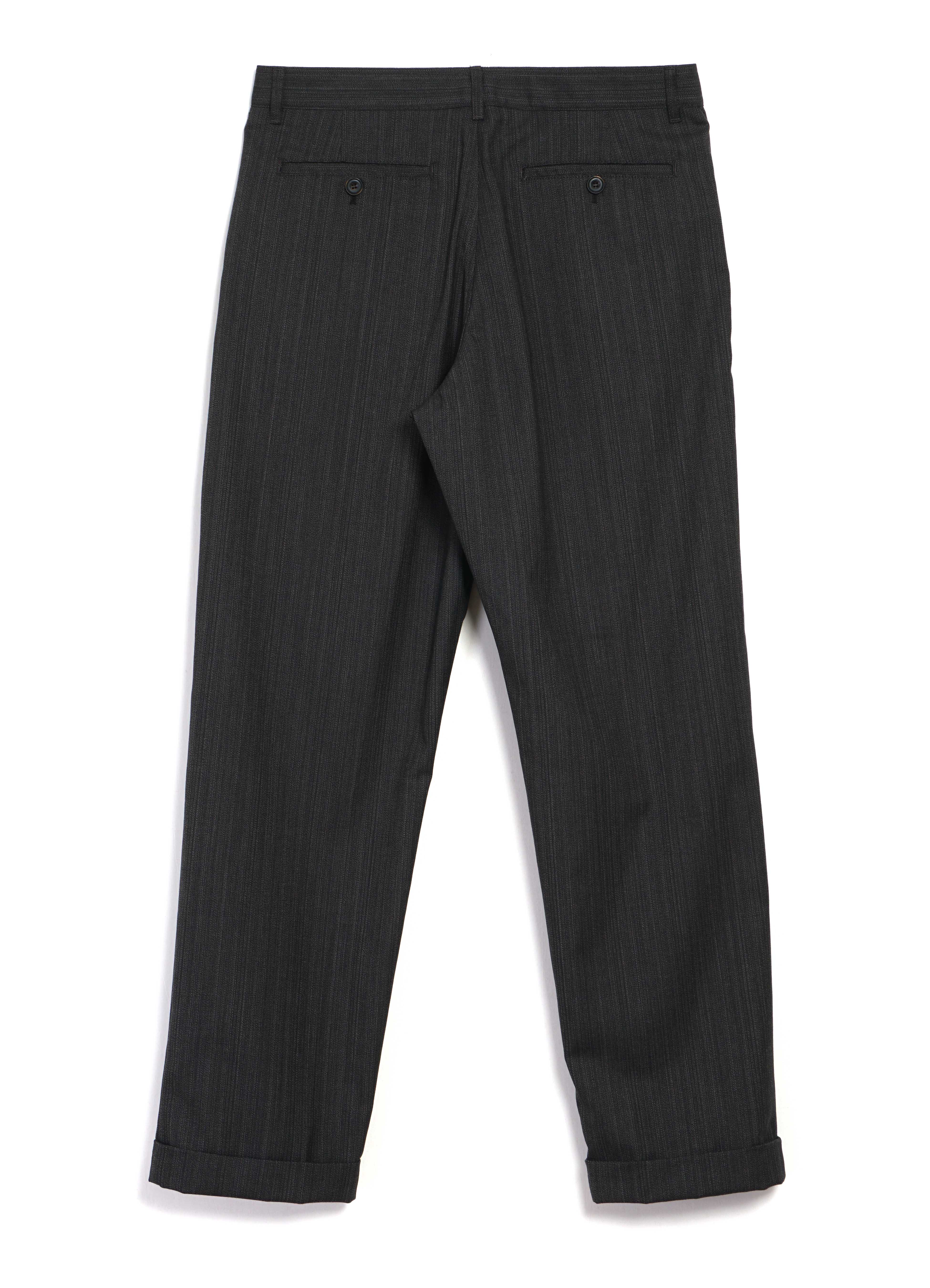 SUNE 28-37-7 | Classic Pleated Trousers | Brown Grey - Image 3