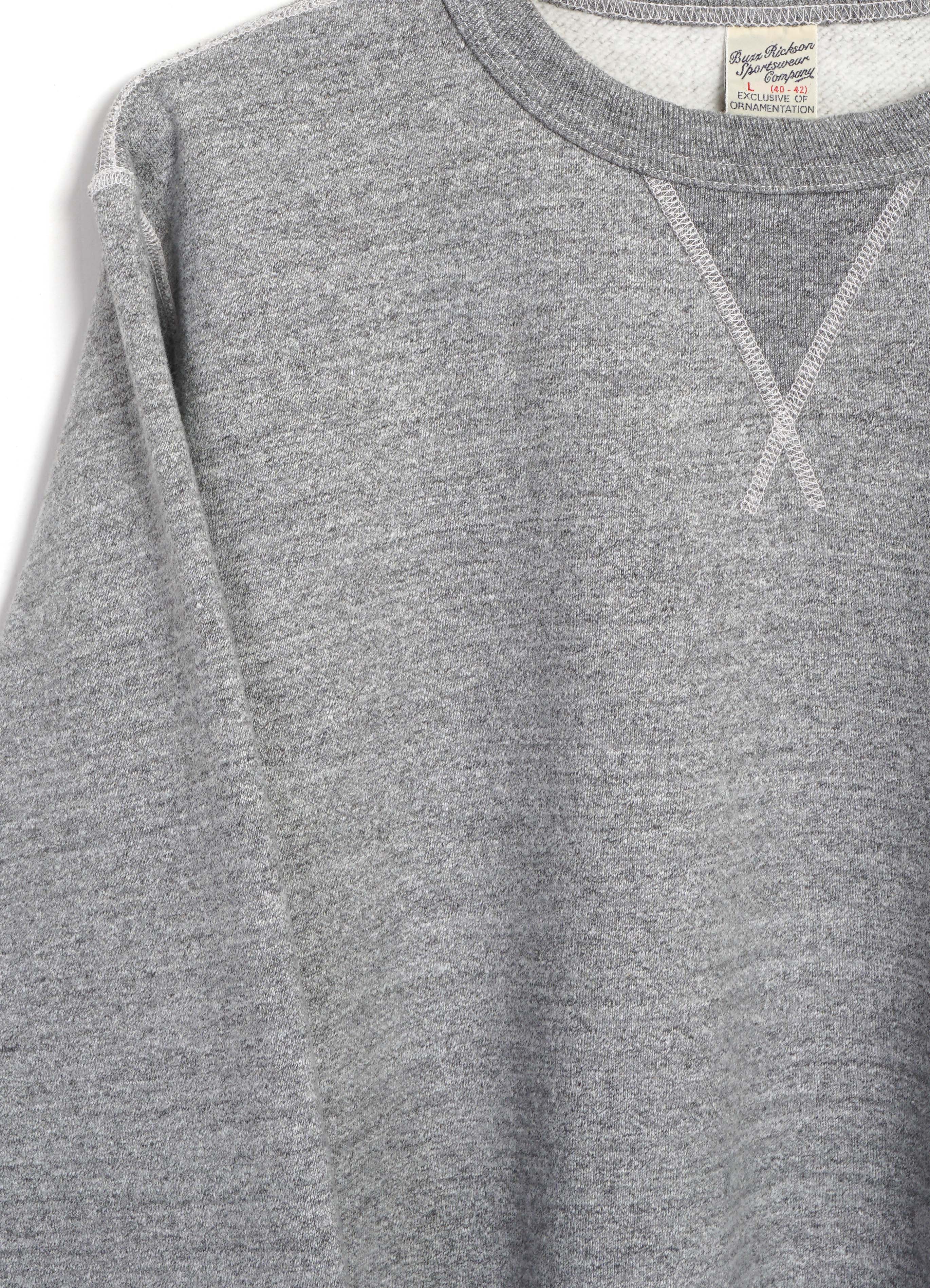 SET-IN CREW NECK SWEATSHIRT | Heather Grey - Image 4