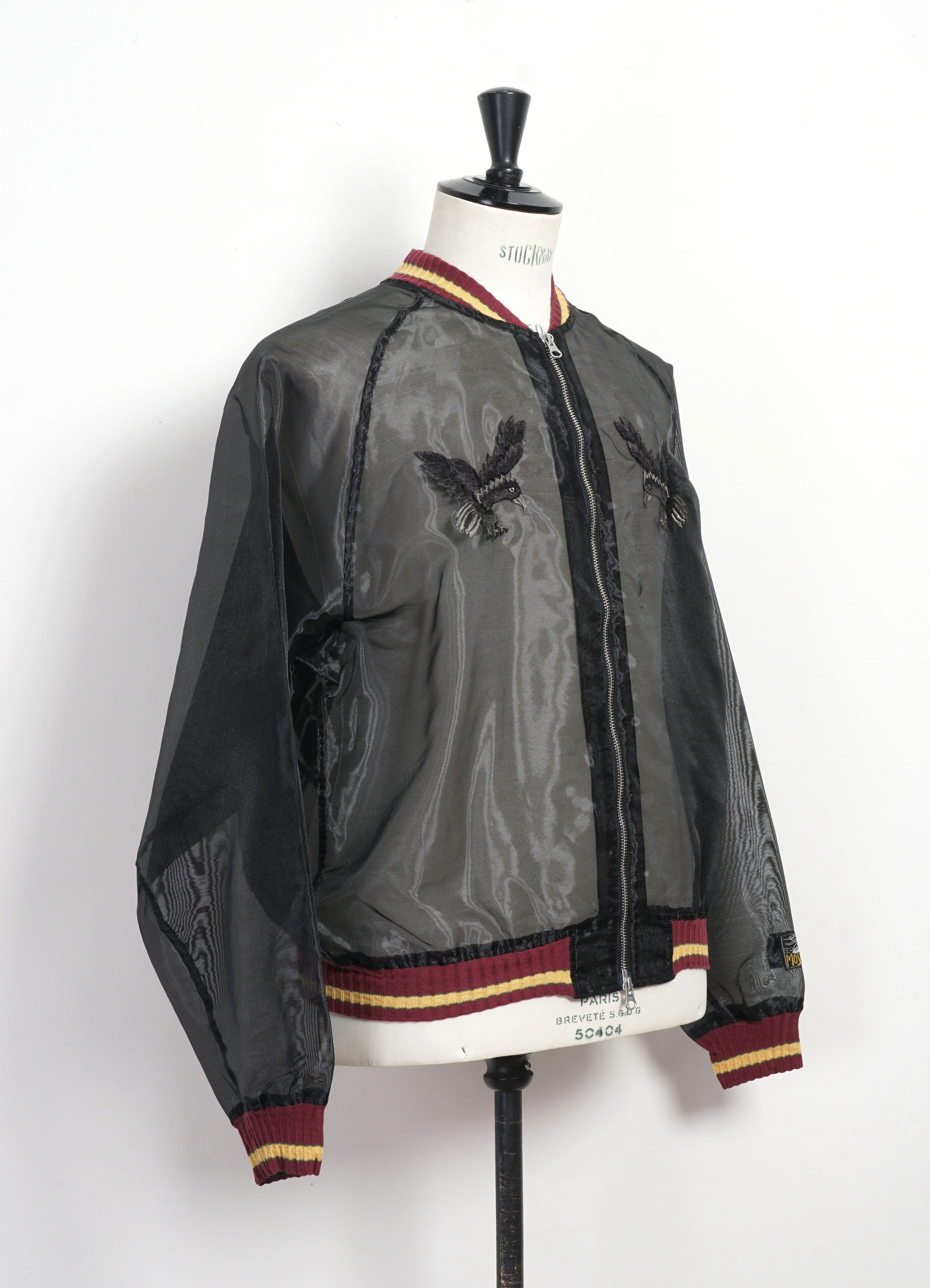 SHEER PEARL MOSQUITO GUARD | Raven & Skull Souvenir Jacket | Black - Image 4