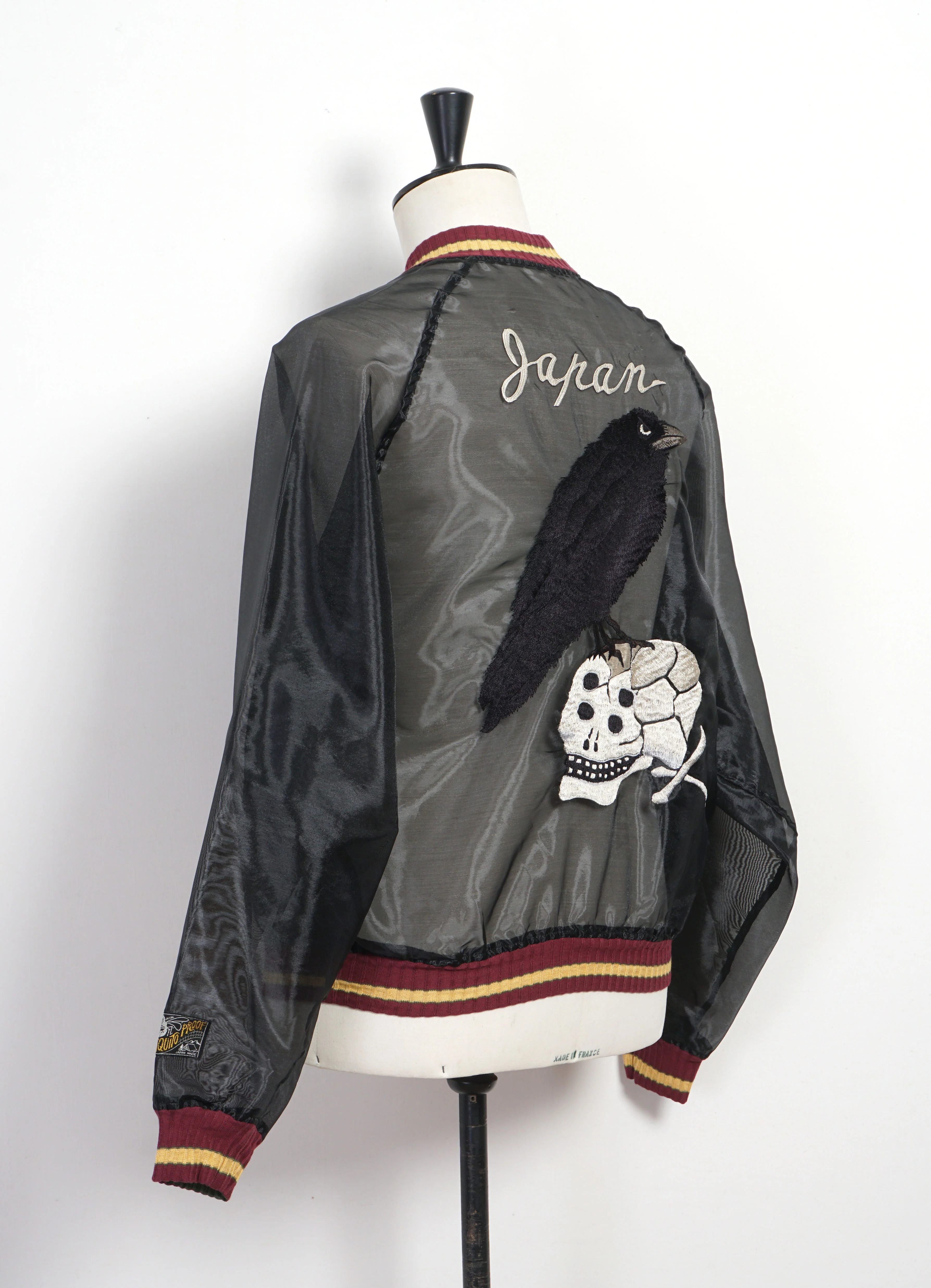 SHEER PEARL MOSQUITO GUARD | Raven & Skull Souvenir Jacket | Black - Image 5