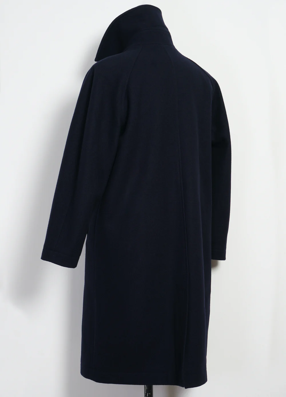 SIGURD | Long Lined Wool Coat | Solid Blue - Image 4