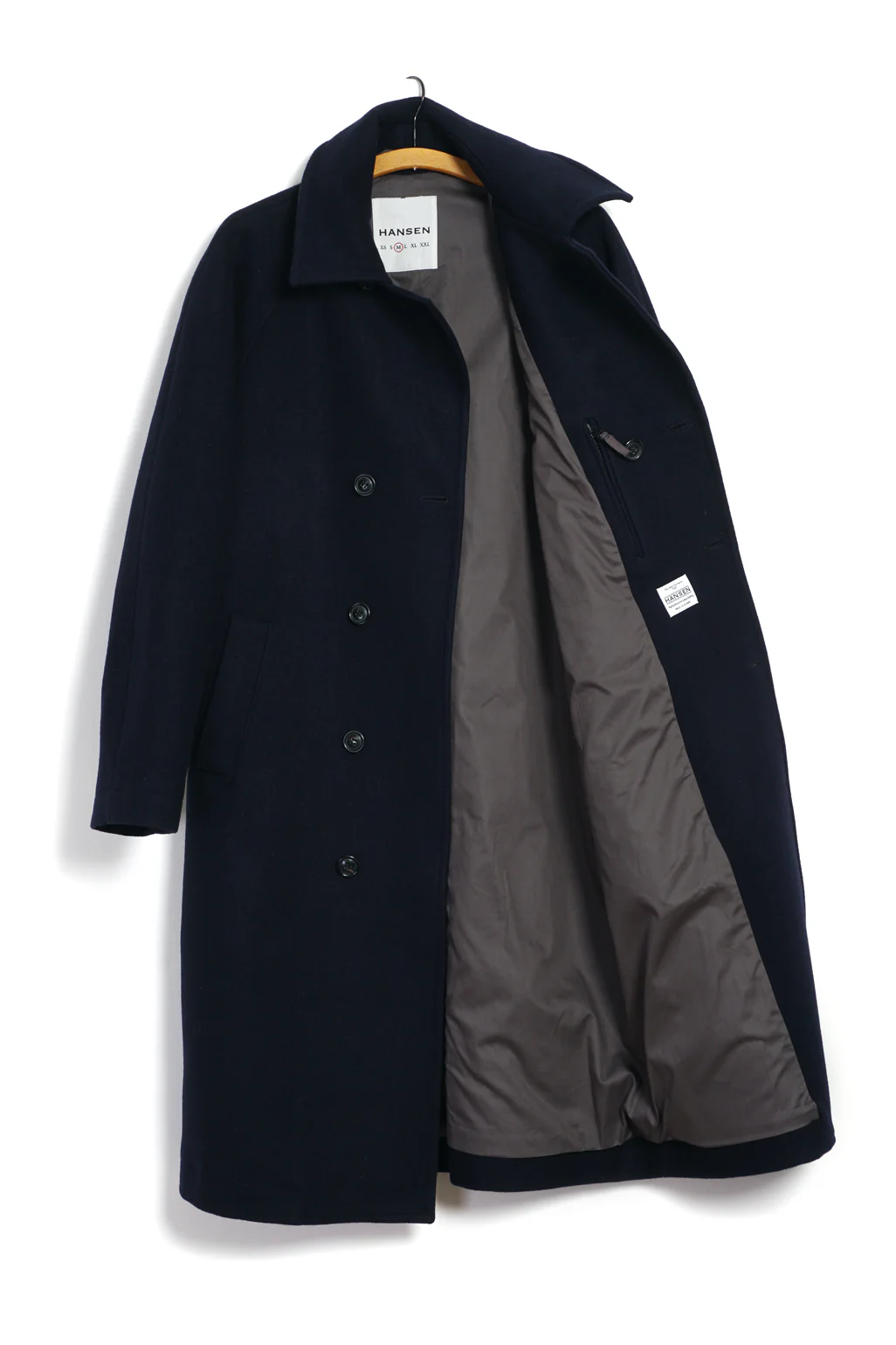 SIGURD | Long Lined Wool Coat | Solid Blue - Image 6