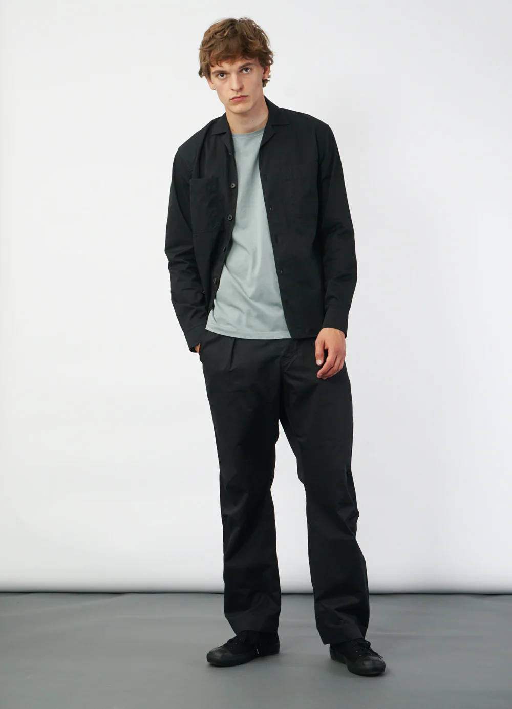 STEFFEN 29-77-2 | Shirt Jacket With Decorative Stitching | Black Drill - Image 2