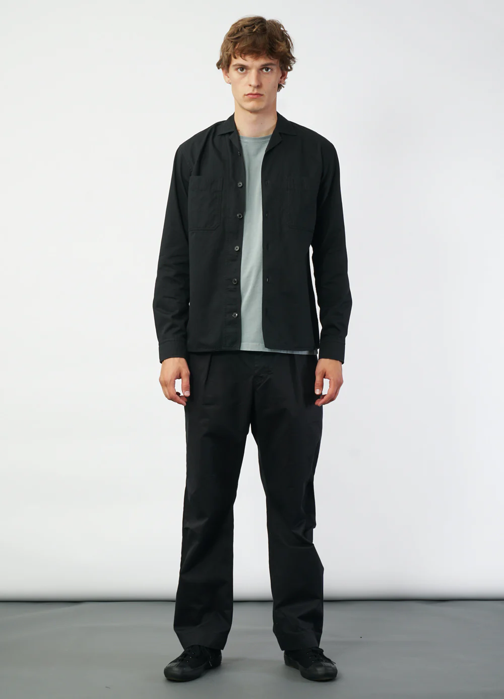 STEFFEN 29-77-2 | Shirt Jacket With Decorative Stitching | Black Drill - Image 3