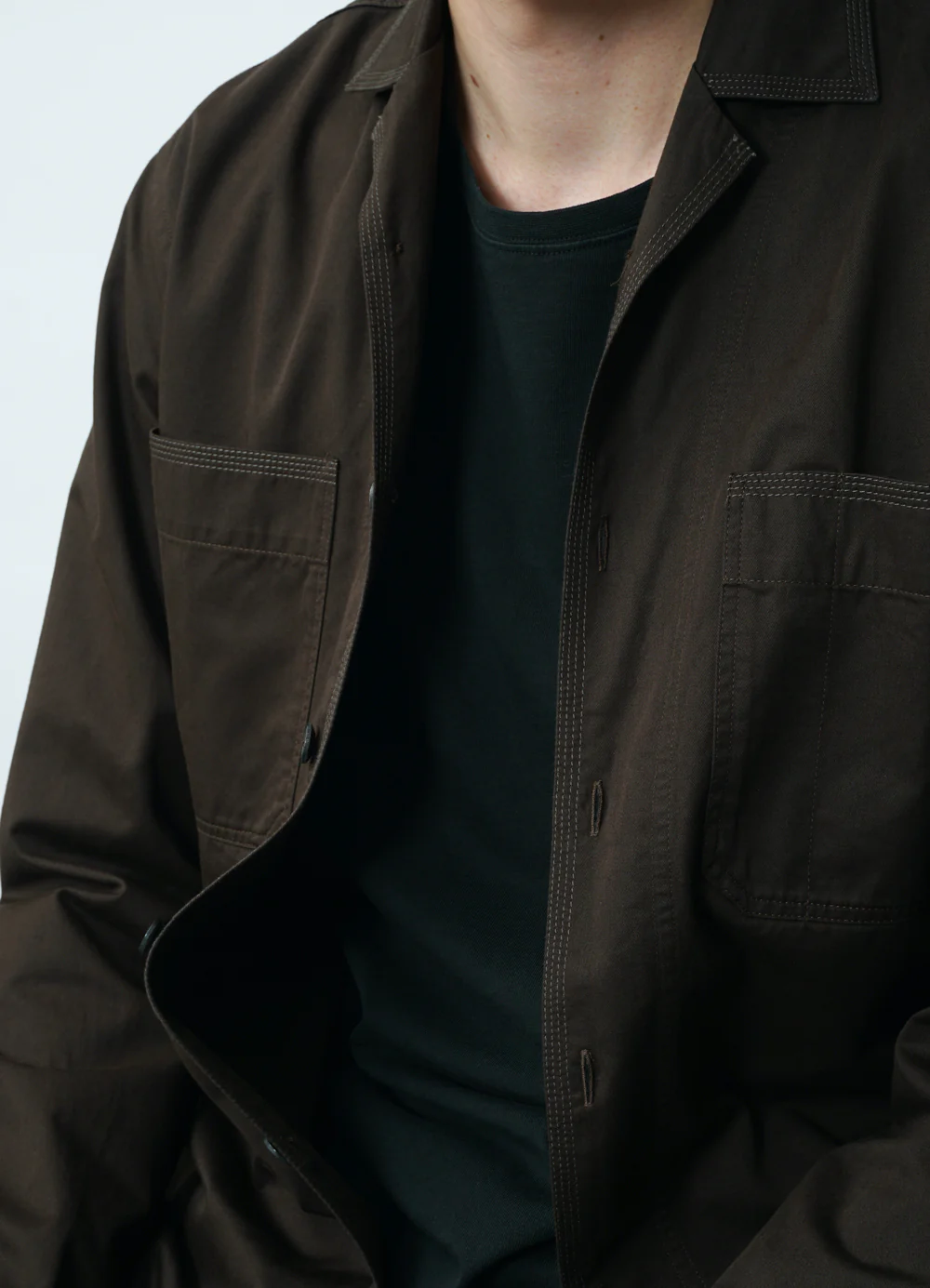 STEFFEN 29-77-9 | Shirt Jacket With Decorative Stitching | Coffee Drill - Image 6
