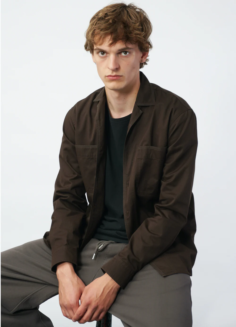 STEFFEN 29-77-9 | Shirt Jacket With Decorative Stitching | Coffee Drill - Image 8